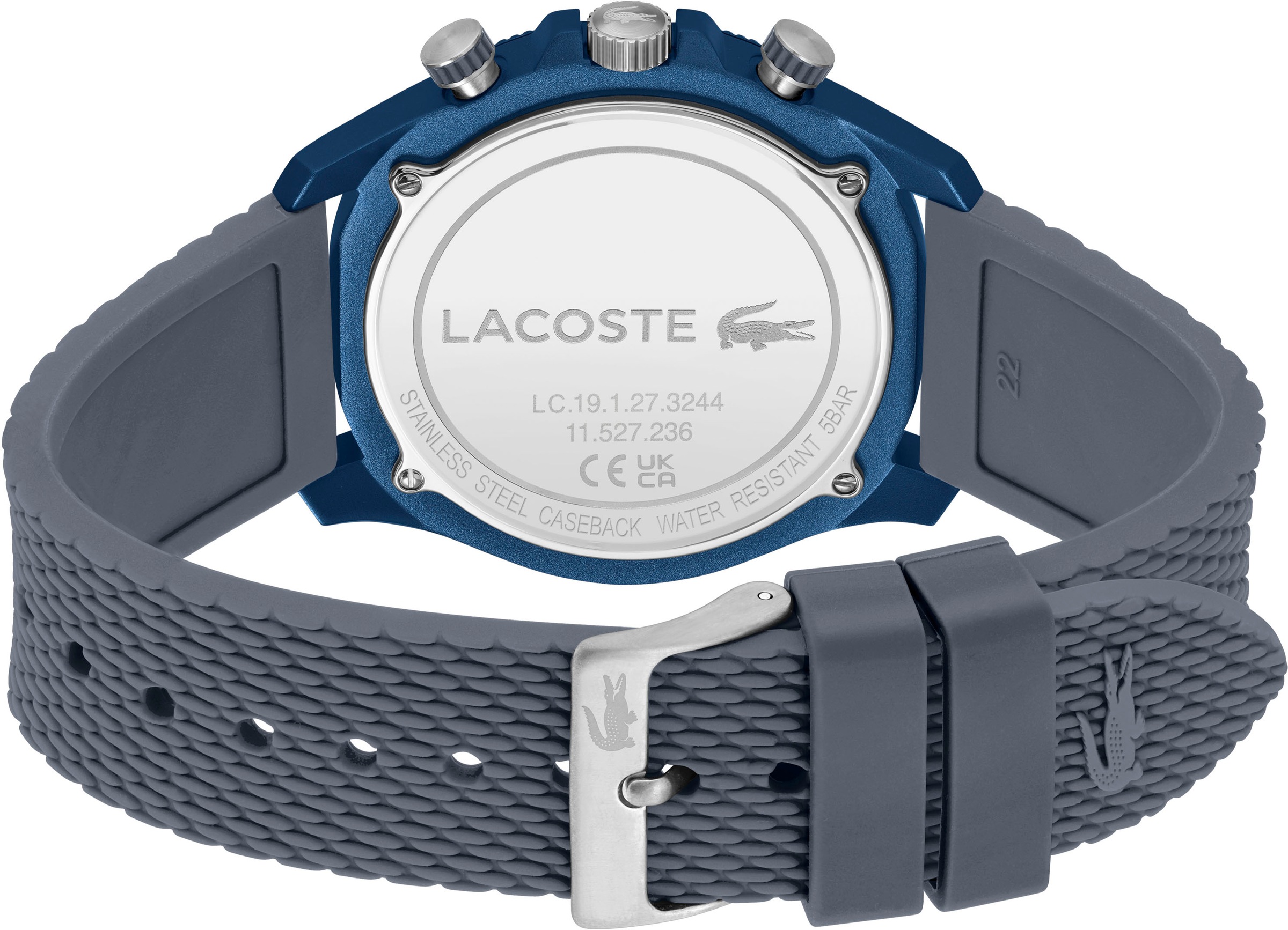 Lacoste Chronograph »NEO HERITAGE«, Quarzuhr, Armbanduhr, Herrenuhr, Stoppfunktion, Silikonarmband