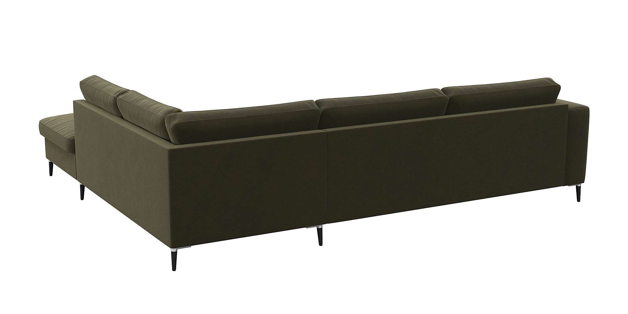 FLEXLUX Ecksofa »Fiore, super Sitzkomfort durch Kaltschaum im Sitz, L-Form«, breite Armlehnen, Füße Alu+schwarz