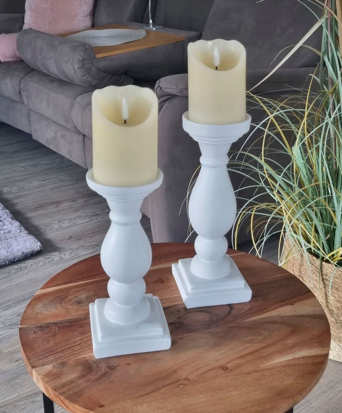 Ambiente Haus Kerzenständer »Kerzenständer aus Polyresin - weis 26cm«, (1 St.)  | BAUR