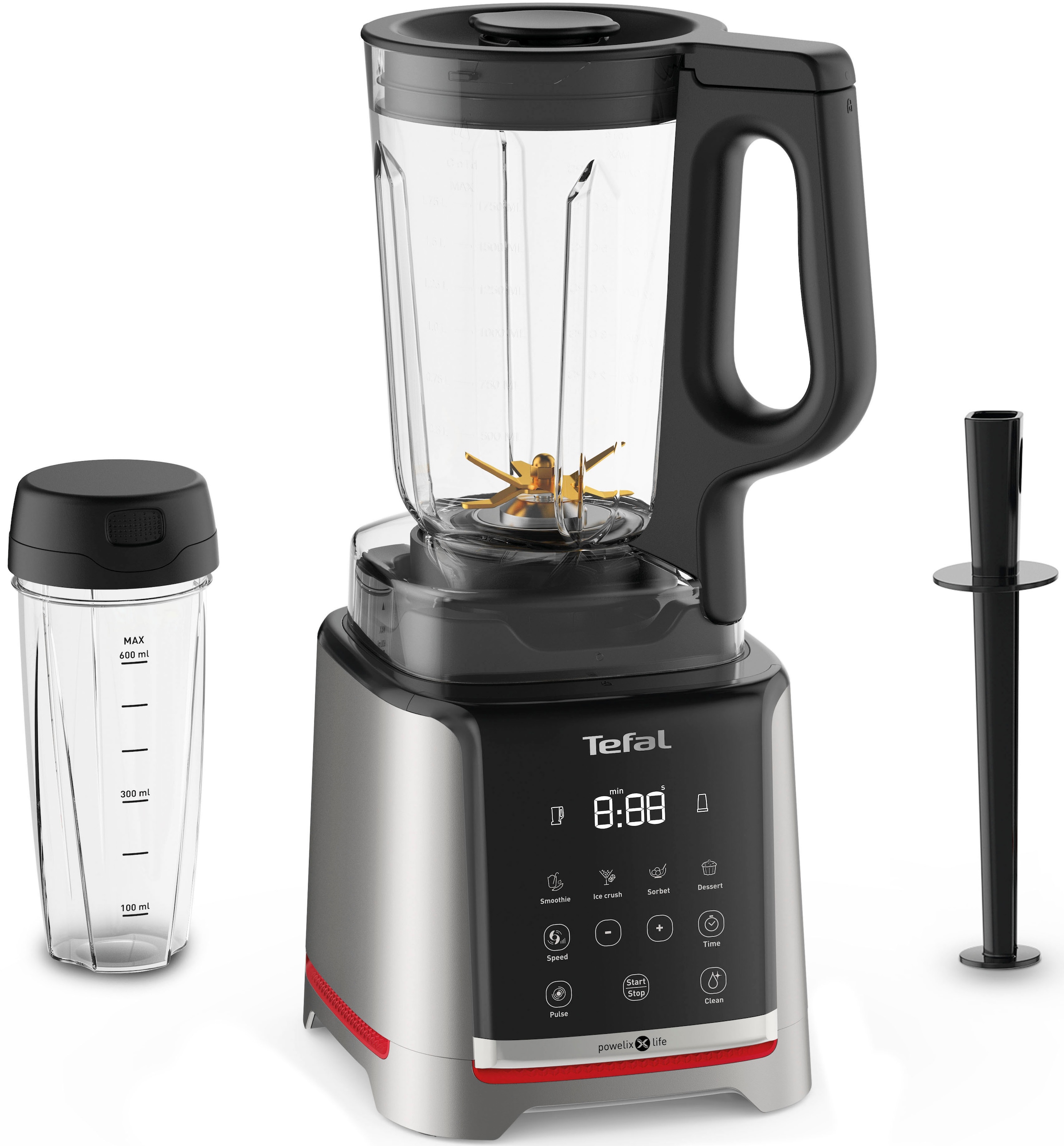 Tefal Standmixer "BL91HD Infiny Mix+ Highspeed", 1600 W, 5 automatische Programme, Klingen mit Titanbeschichtung