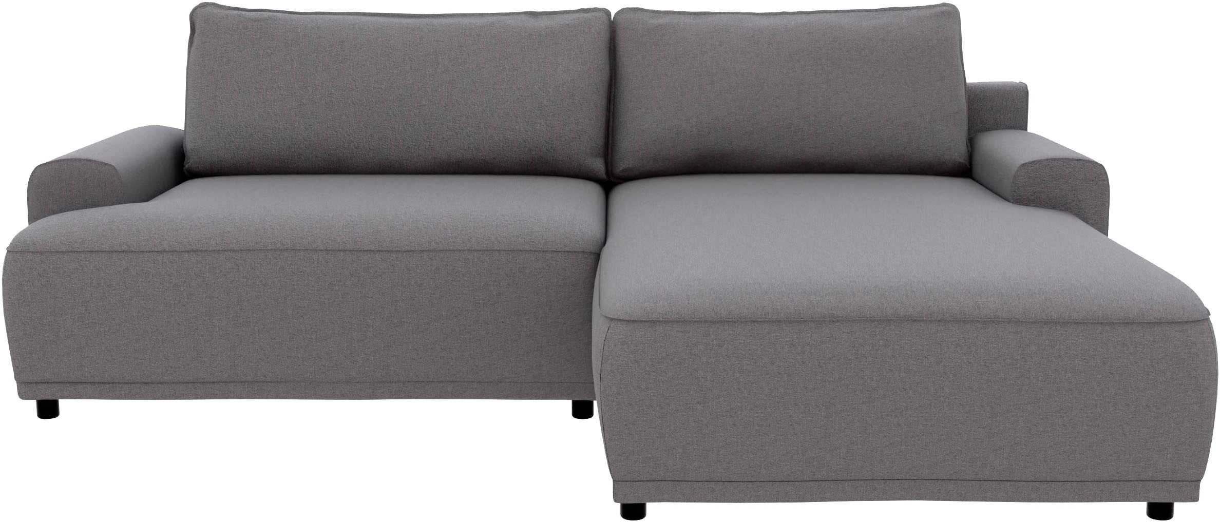 TRENDMANUFAKTUR Ecksofa »Fordon, Schlafsofa mit Bettkasten, Couch in L-Form, Breite 250 cm«, in Struktur LUMOS, 3D-Effekt, anthrazit, Recamiere rechts