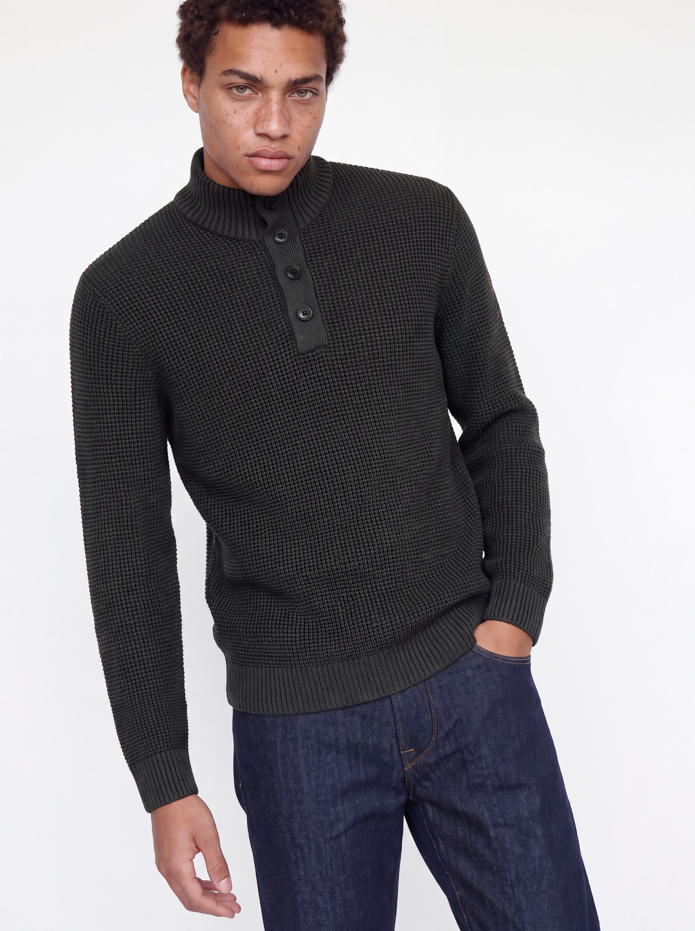 Jack & Jones Stehkragenpullover »JJELIAS KNIT HIGH NECK« Materialmix