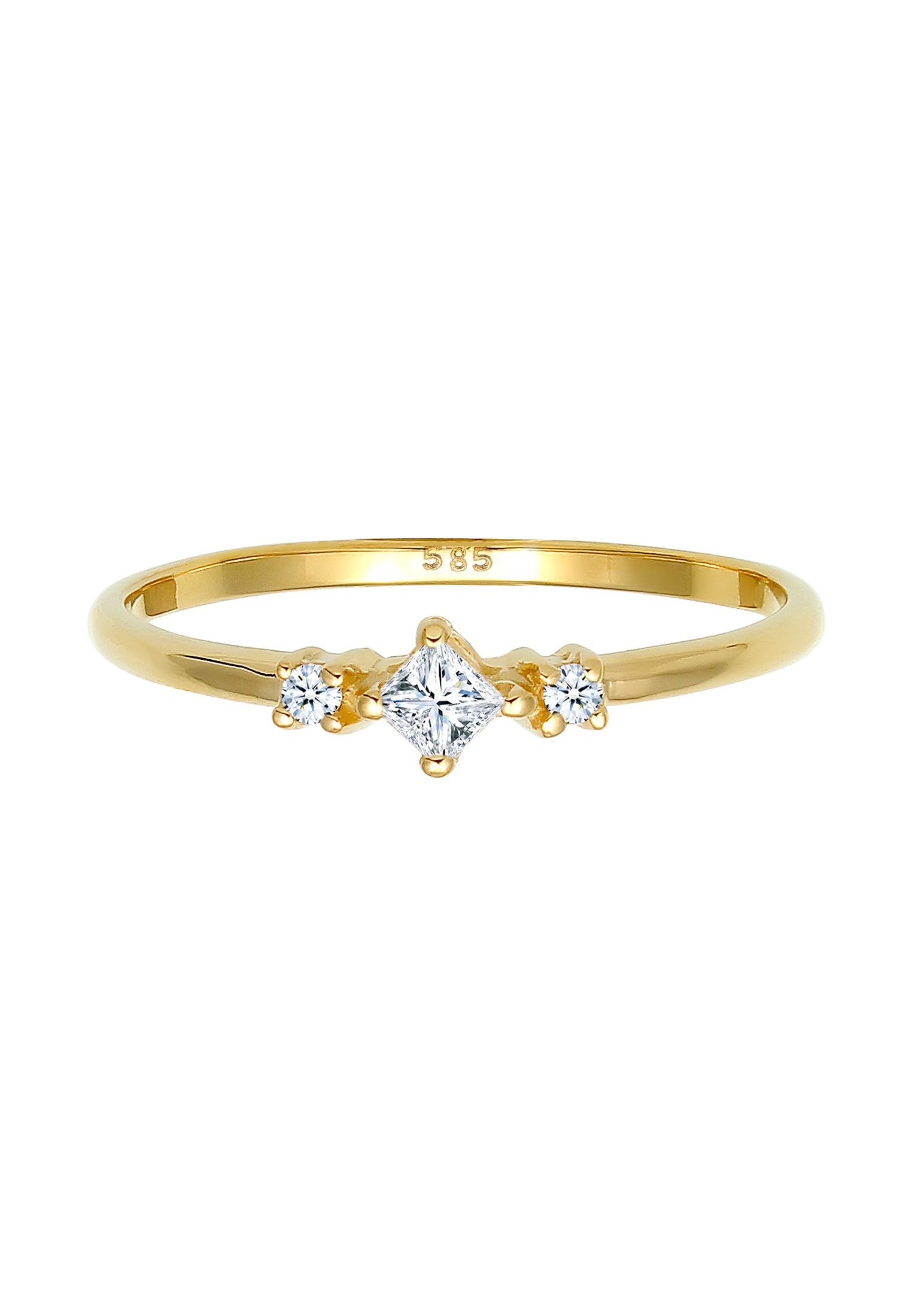 Elli DIAMONDS Verlobungsring »Prinzessschliff Diamant (0.13 ct) 585 Gelbgold«