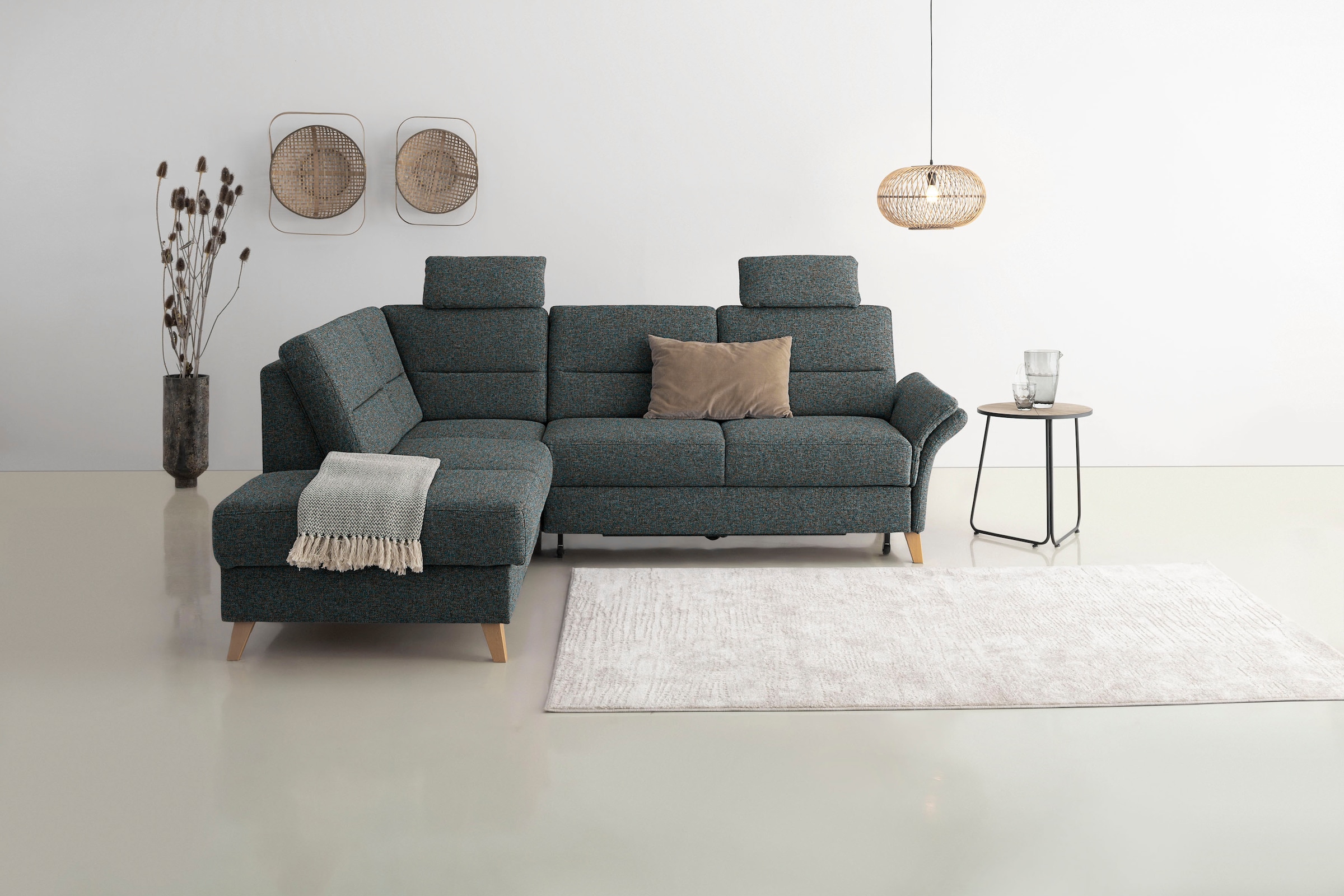 OTTO home Ecksofa "Westerland L-Form" Federkern-Polsterung, wahlweise mit Schlaffunktion, Bettkasten
