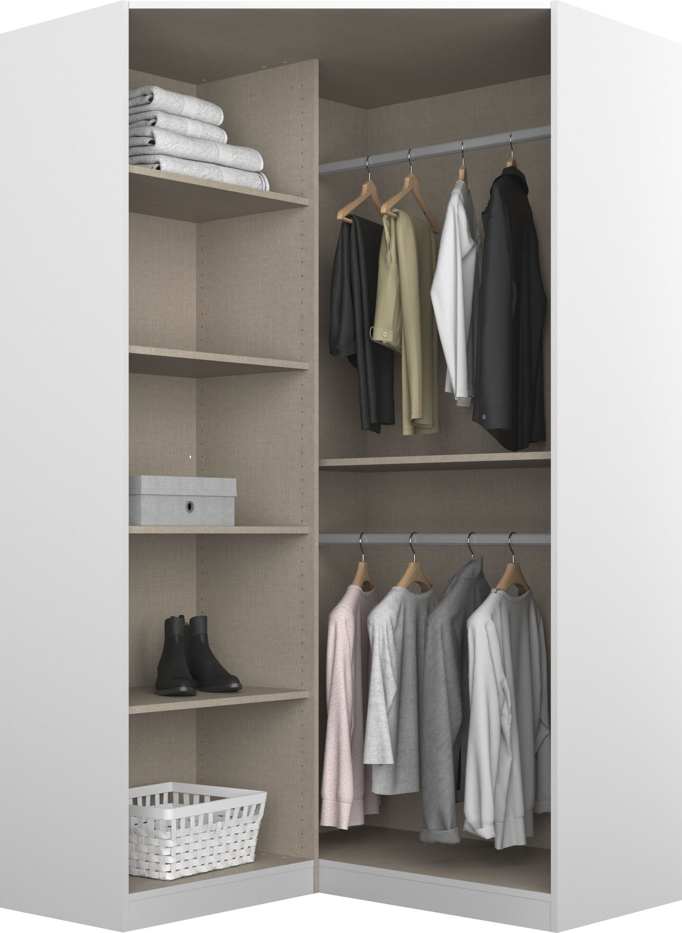 Thumbnail - rauch Eckkleiderschrank "Kleiderschrank Schrank Garderobe Garderobenschrank Eckschrank HOMBURG"