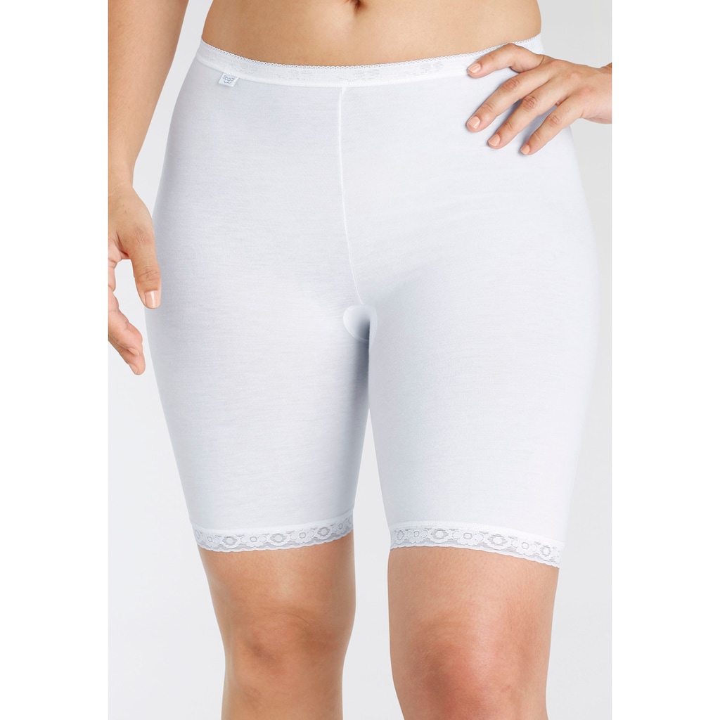 sloggi Lange Unterhose »Basic+ Long 2P«, (Packung, 2 St.), Long-Pants mit Spitzenbesatz