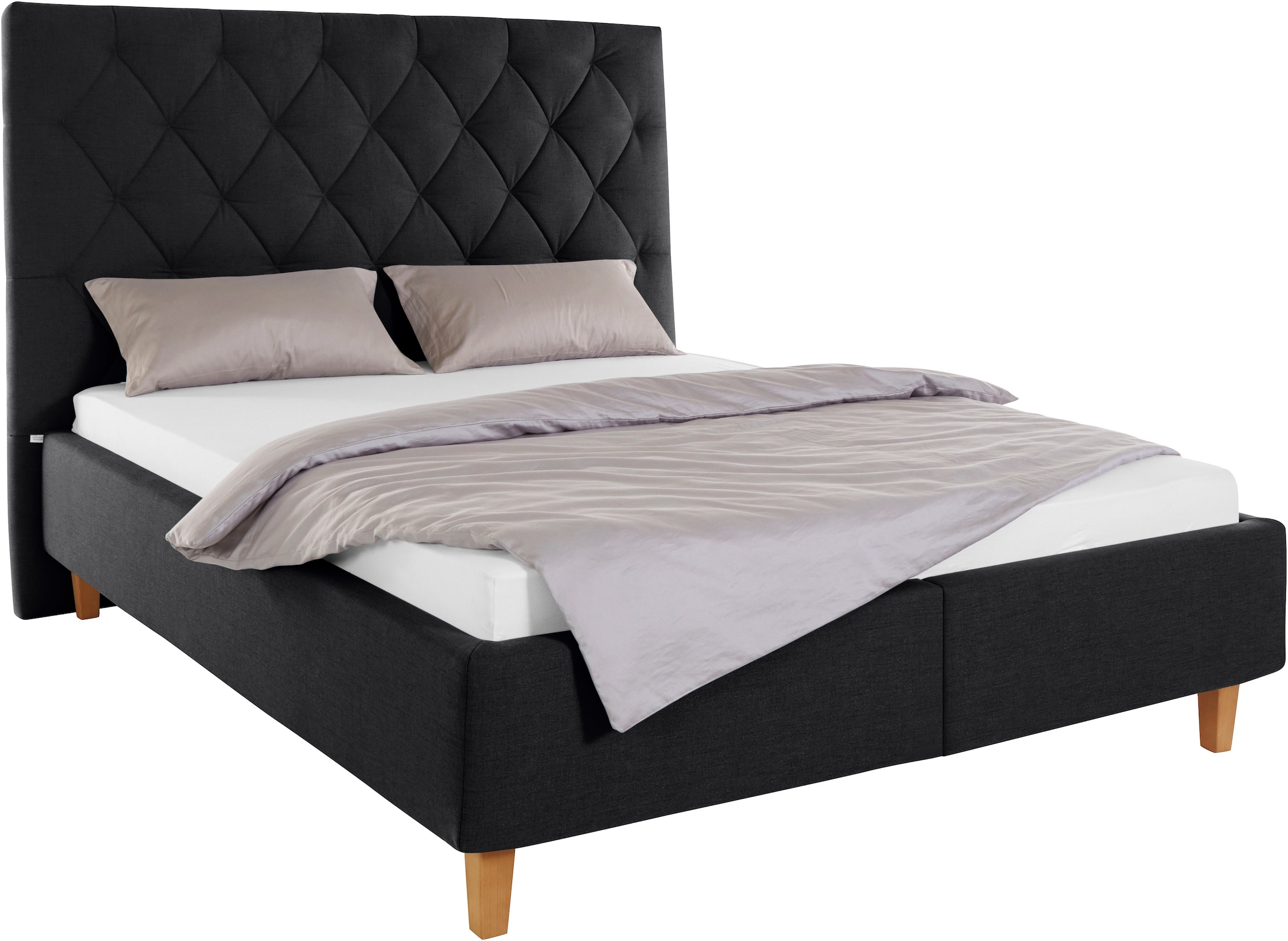 Guido Maria Kretschmer Home&Living Polsterbett »Sunley 140«, Kreuzsteppung, Kopfteilhöhe 142 cm, ohne oder mit Matratze/Lattenrost