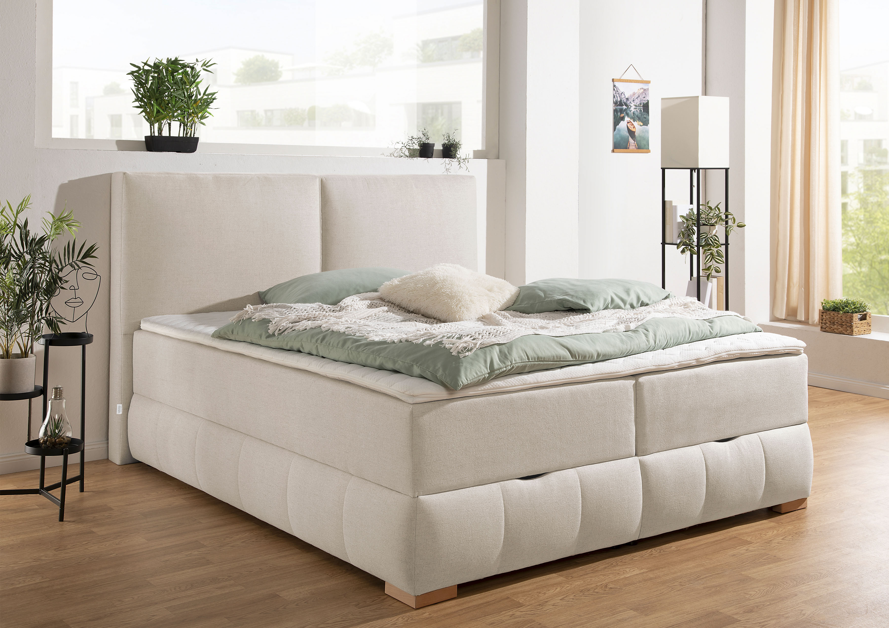 OTTO home "Wehma mit Kopfteil inkl. Bettkasten" in H2, H3 & H4 wählbar, inklusive Topper