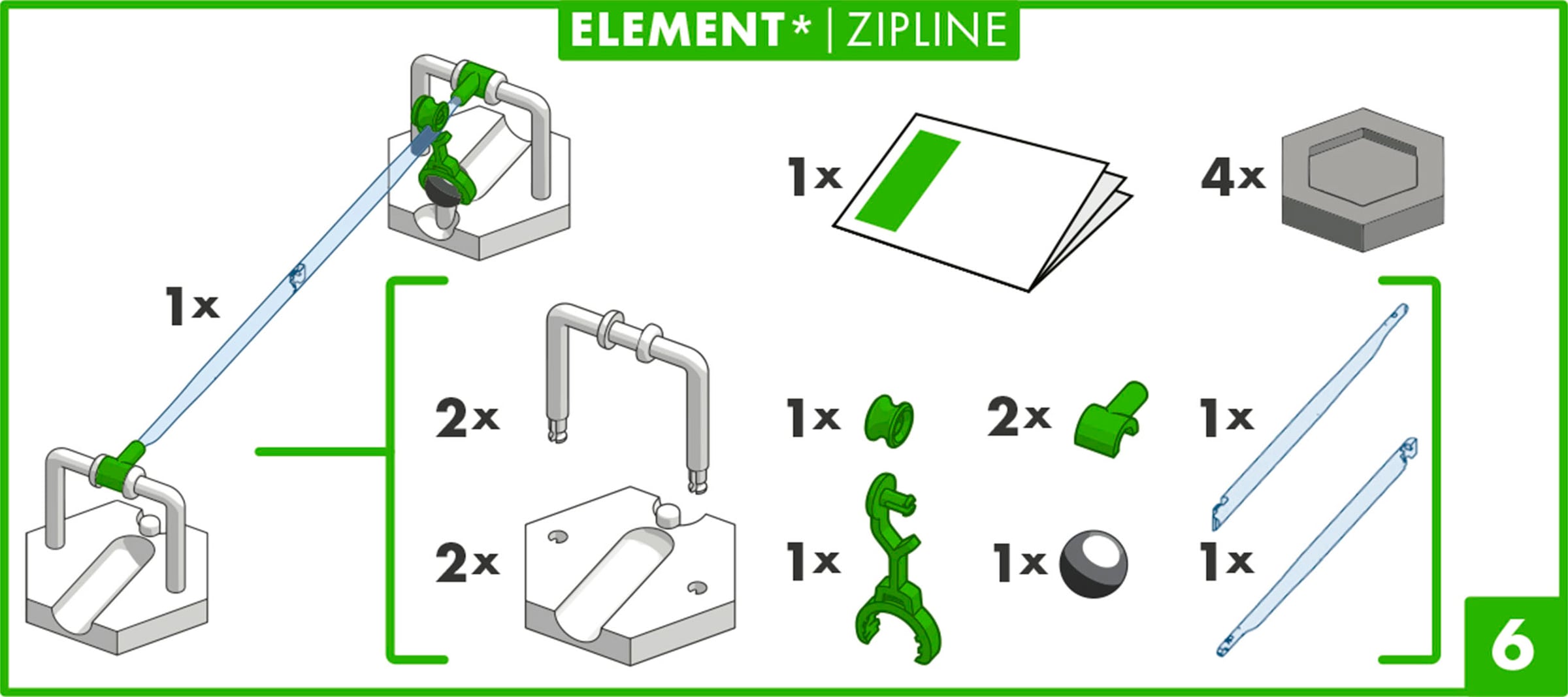 Ravensburger Kugelbahn-Bausatz »GraviTrax Element Zipline«, Made in Europe