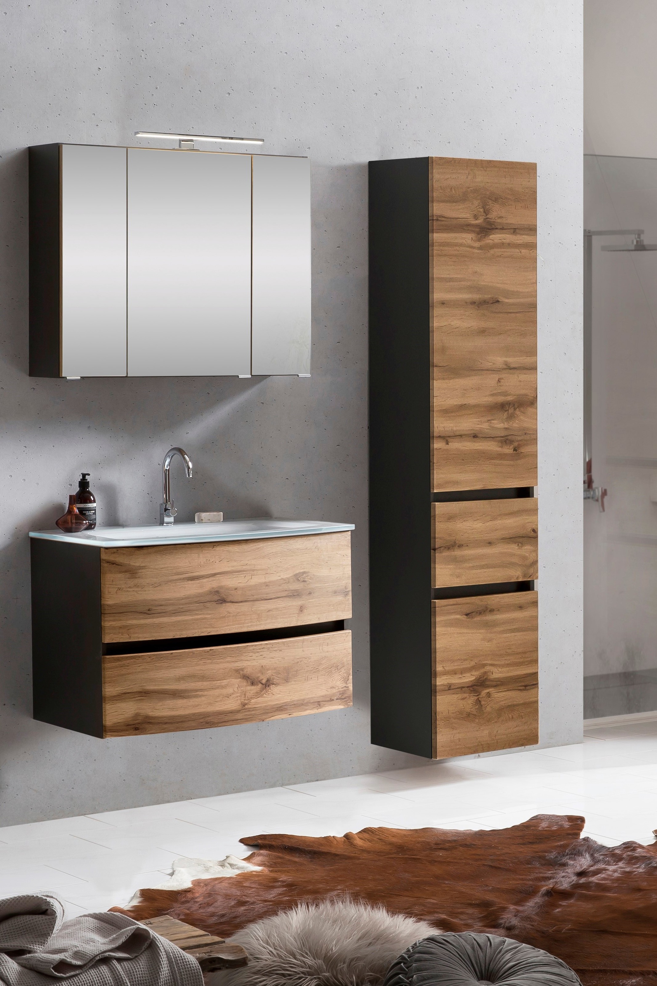 welltime Badezimmer-Set "Kaunas" Set, 3 Stk. tlg. günstig online kaufen