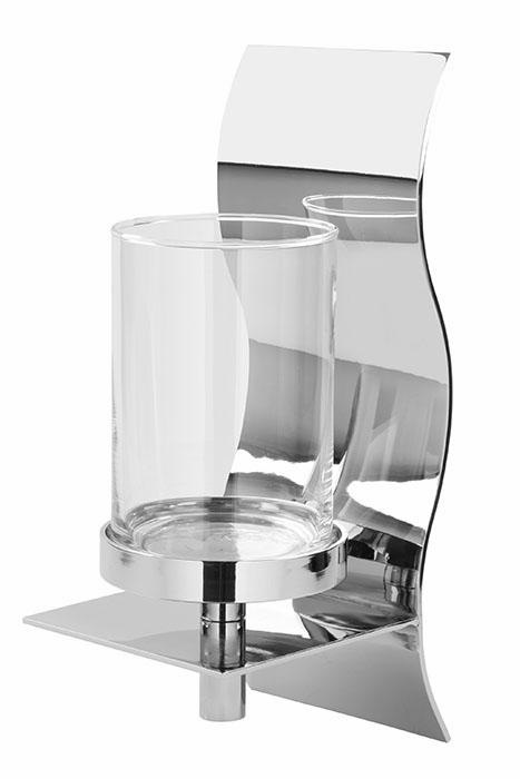 Fink Wandkerzenhalter »WAVE, silber«, (1 St.), modern, Aluminium, Glas, silberfarben kaufen