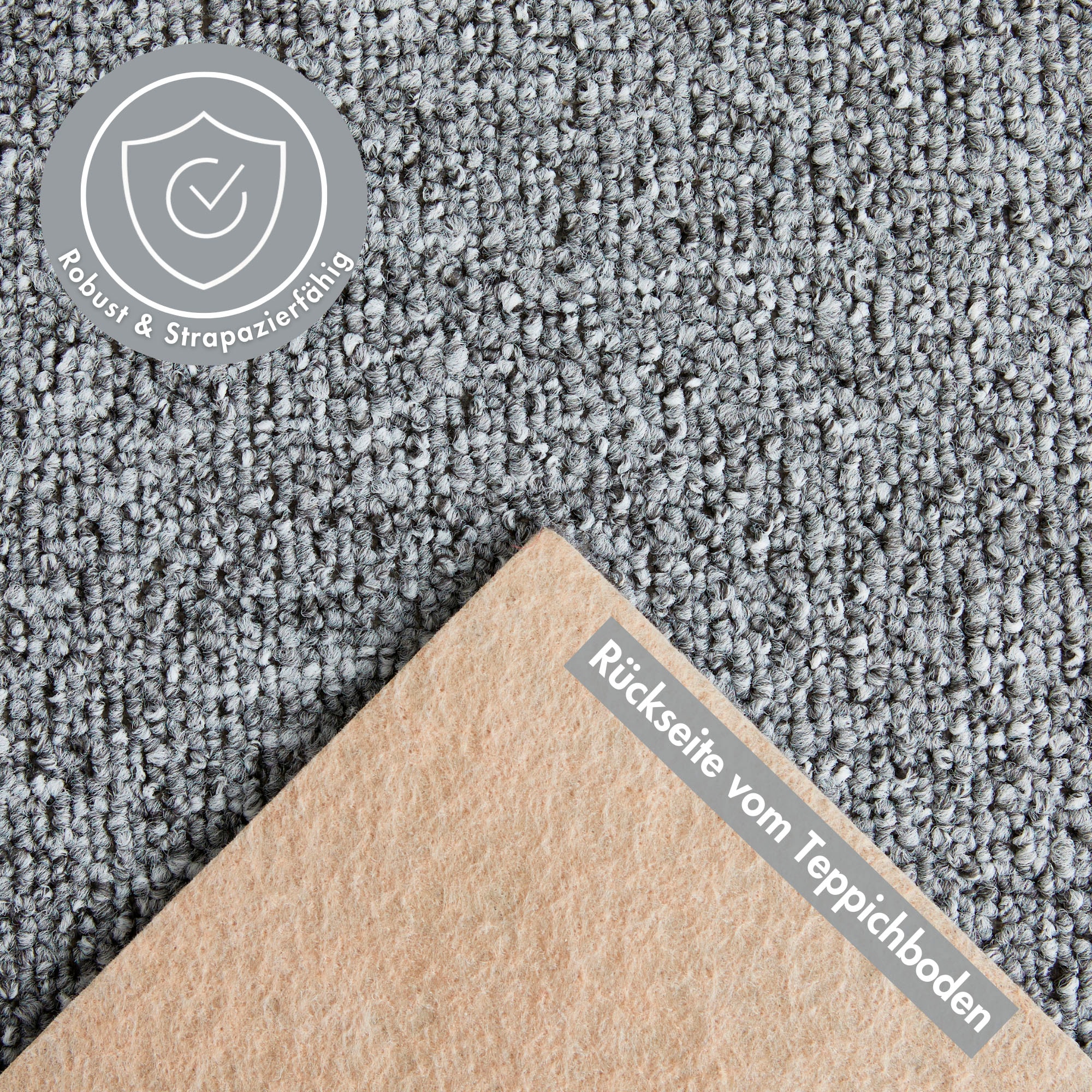 Andiamo Teppichboden »Luton, Feinschlinge, Made in Netherlands«, rechteckig, 4,5 mm Höhe, meliert, Breite 400 cm oder 500 cm, strapazierfähig & pflegeleicht