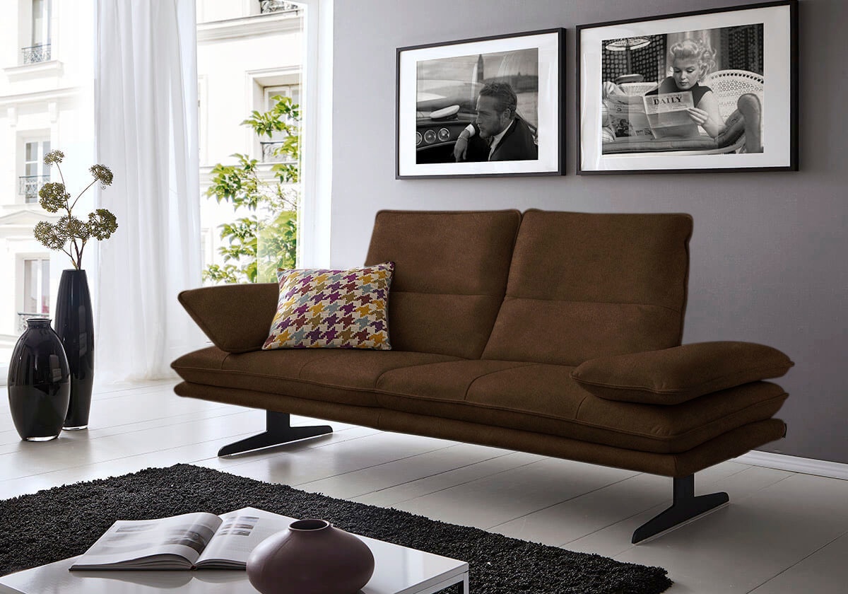 W.SCHILLIG 2-Sitzer "broadway, Designsofa mit tollem Sitzkomfort, Breite 216cm" Sitztiefenverstellung, Kopfteil- & Seitenteilverstellung, Breite 216cm