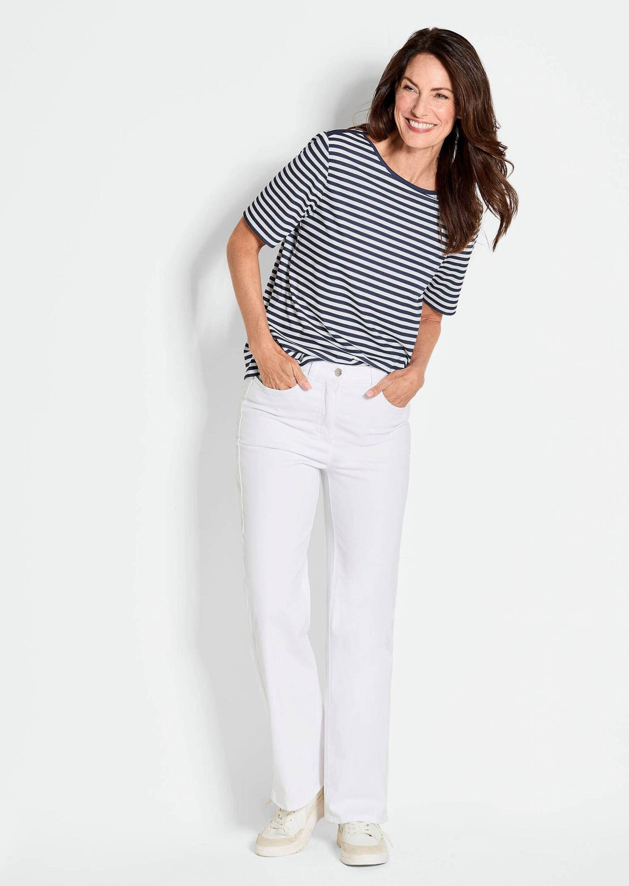 GOLDNER Kurzarmshirt »Kurzgröße Stilvolles Streifenshirt für Damen«