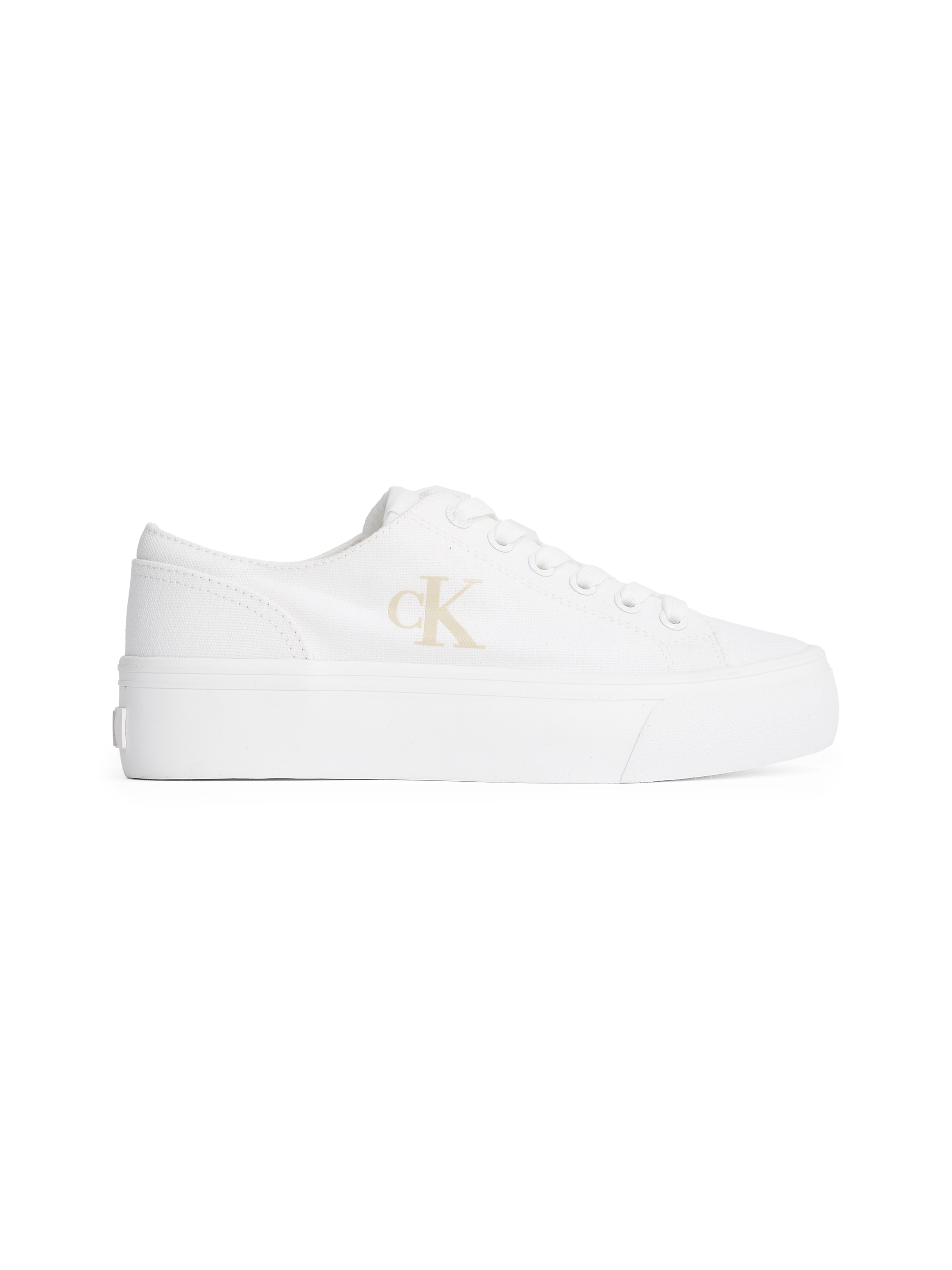 Calvin Klein Jeans Plateausneaker »VULC FLATFORM LOW CV MG«, Schnürschuh, Freizeitschuh, Halbschuh mit seitlichem Logo