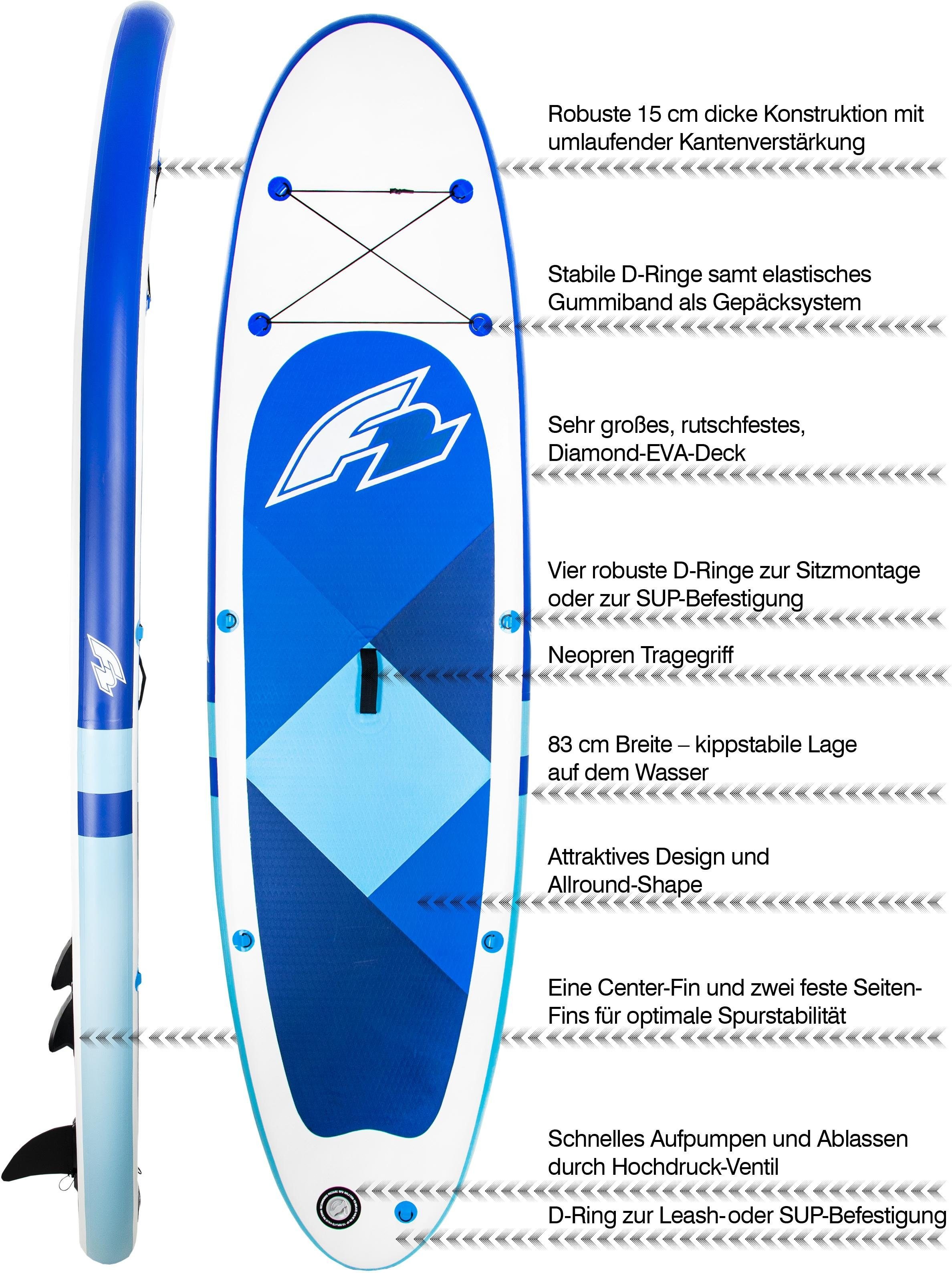 F2 Inflatable SUP-Board tlg., Paddel, 4 mit blue Up Stand im und Pumpe | Sale »F2 mit Alupaddel«, Transportrucksack), Prime (Set, Paddling BAUR