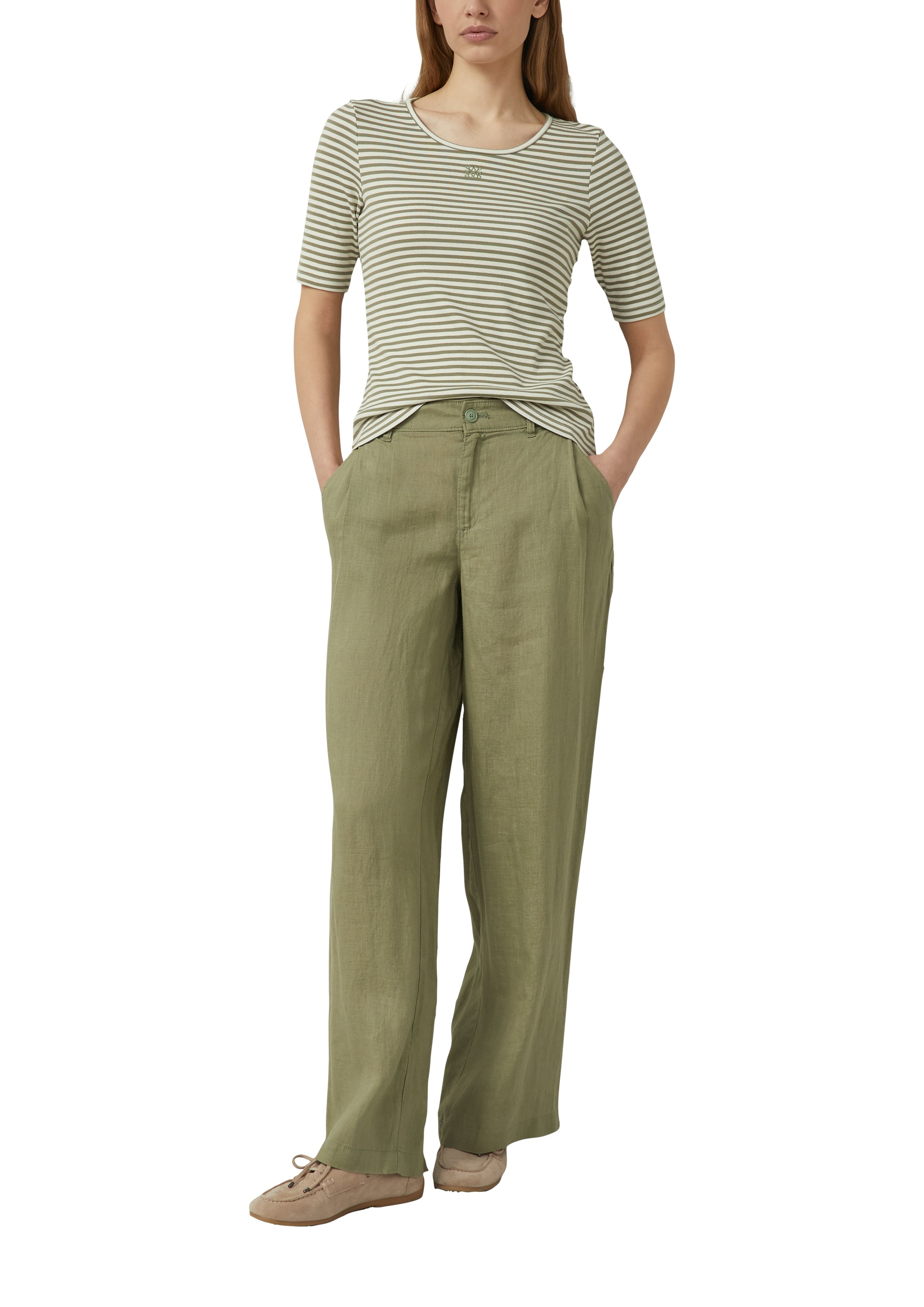 s.Oliver Rundhalsshirt Sommershirt mit feinen Streifen günstig online kaufen