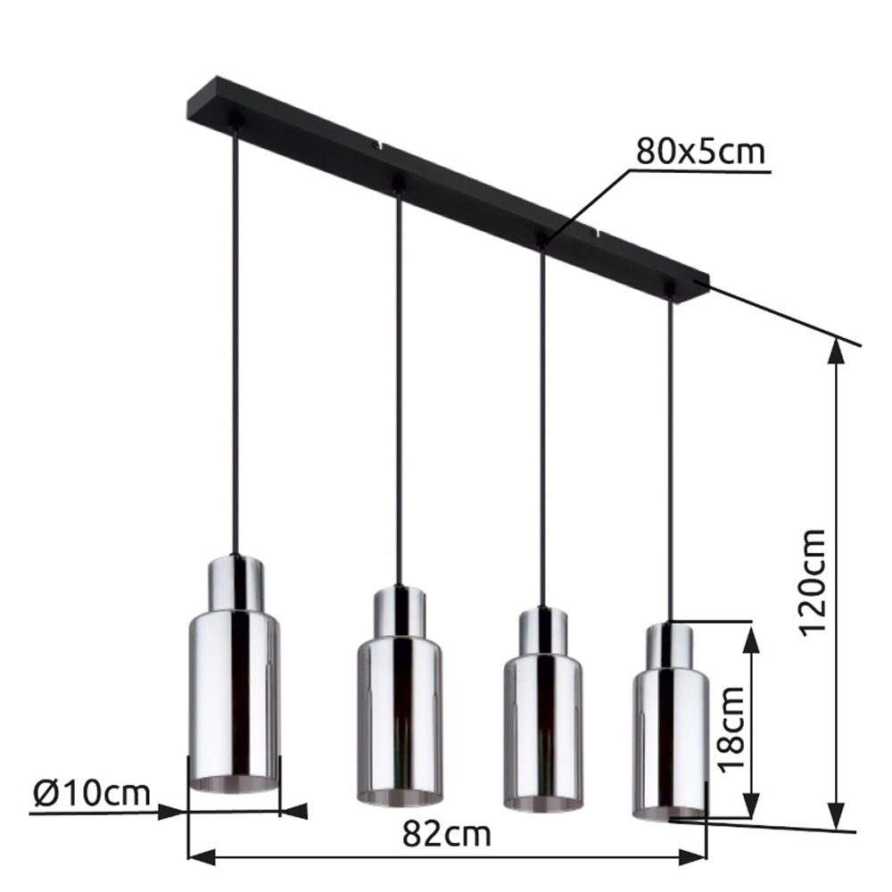 GLOBO LIGHTING Hängeleuchte »LIDARIA«, Leuchtmittel E27 | ohne Leuchtmittel, Hängelampe/Pendelleuchte/Esszimmer/Wohnzimmer/Esstisch