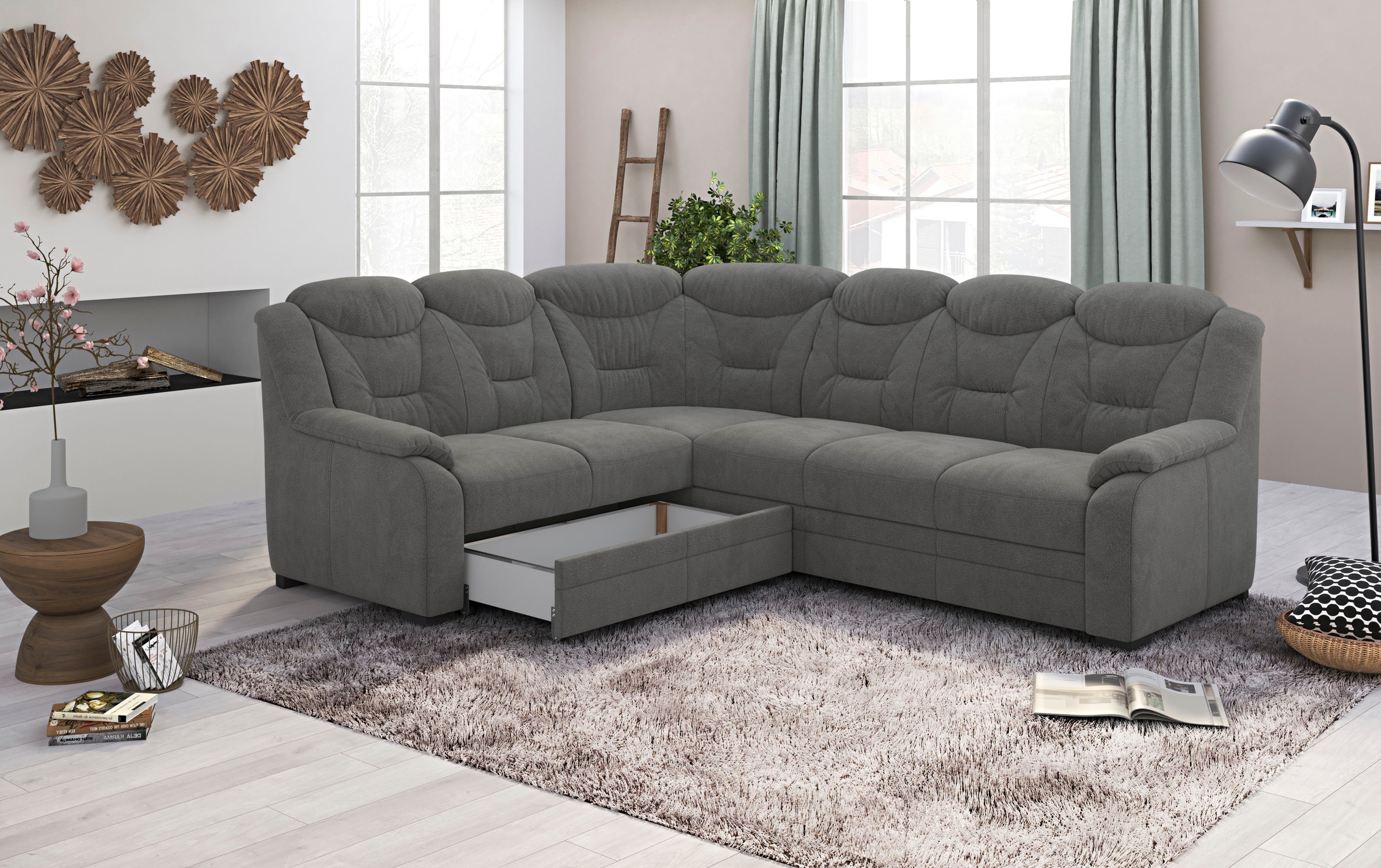 COTTA Ecksofa »Marcus L-Form«, wahlweise mit Bettfunktion & Stauraum