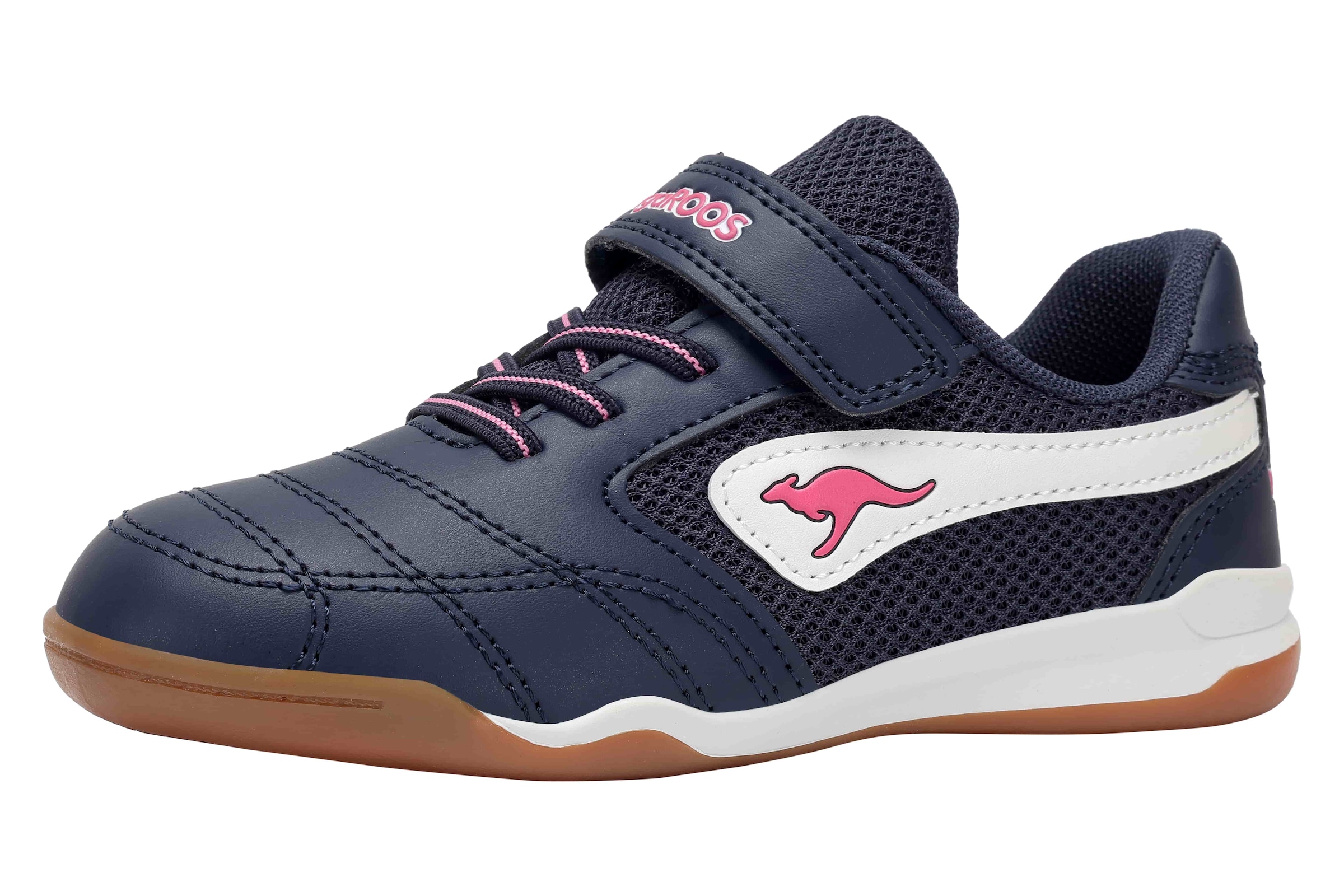 KANGAROOS Mädchen Indoorschuh "K-BRACEYARD EV", Gr. 40dk navy, daisy pink, Mesh, Synthetik, Schuhe, Hallenschuh für Kinder und Jugendliche, mit