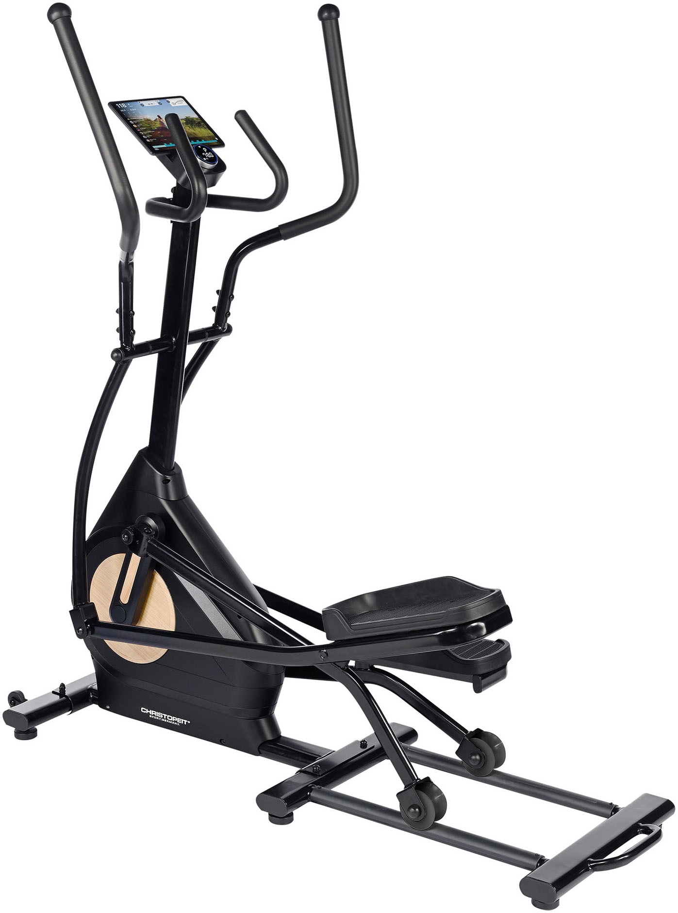 Crosstrainer-Ergometer "Fit Wheel Pro", ohne Unterlegmatte, schwarz, CHRISTOPEIT SPORT, Crosstrainer, Schwungmasse ca. 12 kg, 32 Widerstandsstufen