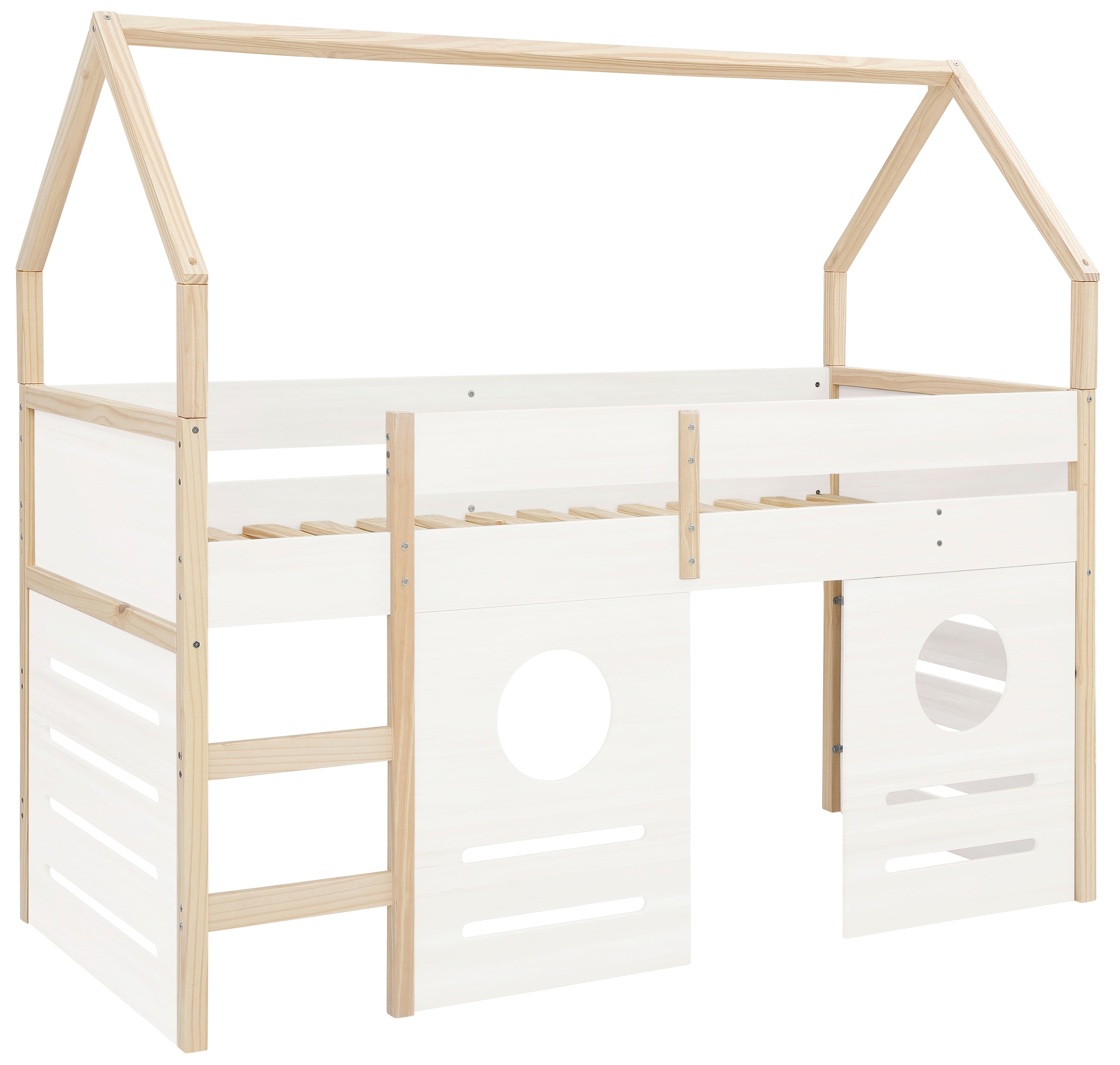 OTTO home Hochbett "Janne" Kiefernholz, Einzelbett, inklusive Holzleiter, L günstig online kaufen