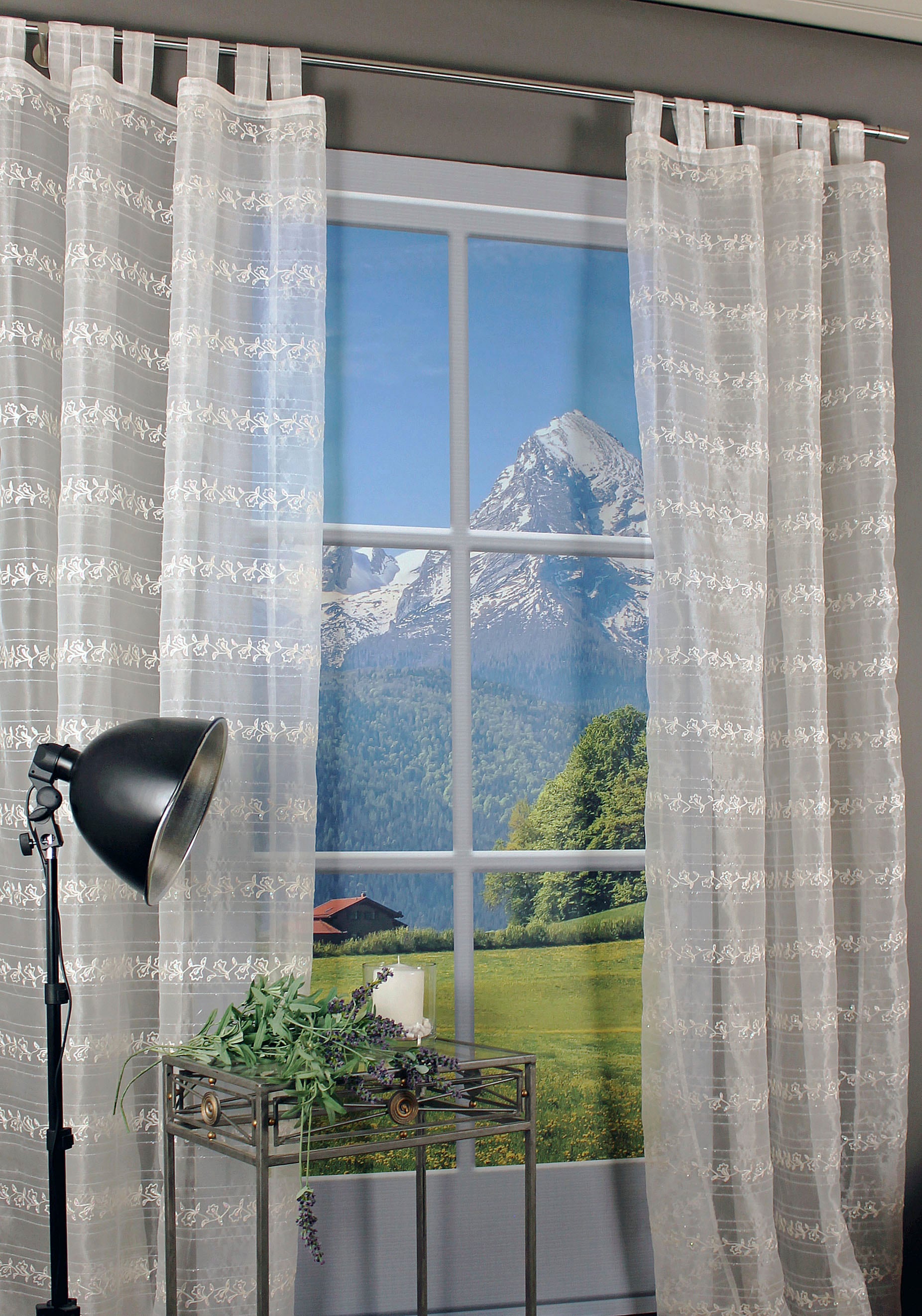 HOSSNER - ART OF HOME DECO Gardine "Hallwylersee" Schlaufen 1 tlg. Schlaufe günstig online kaufen