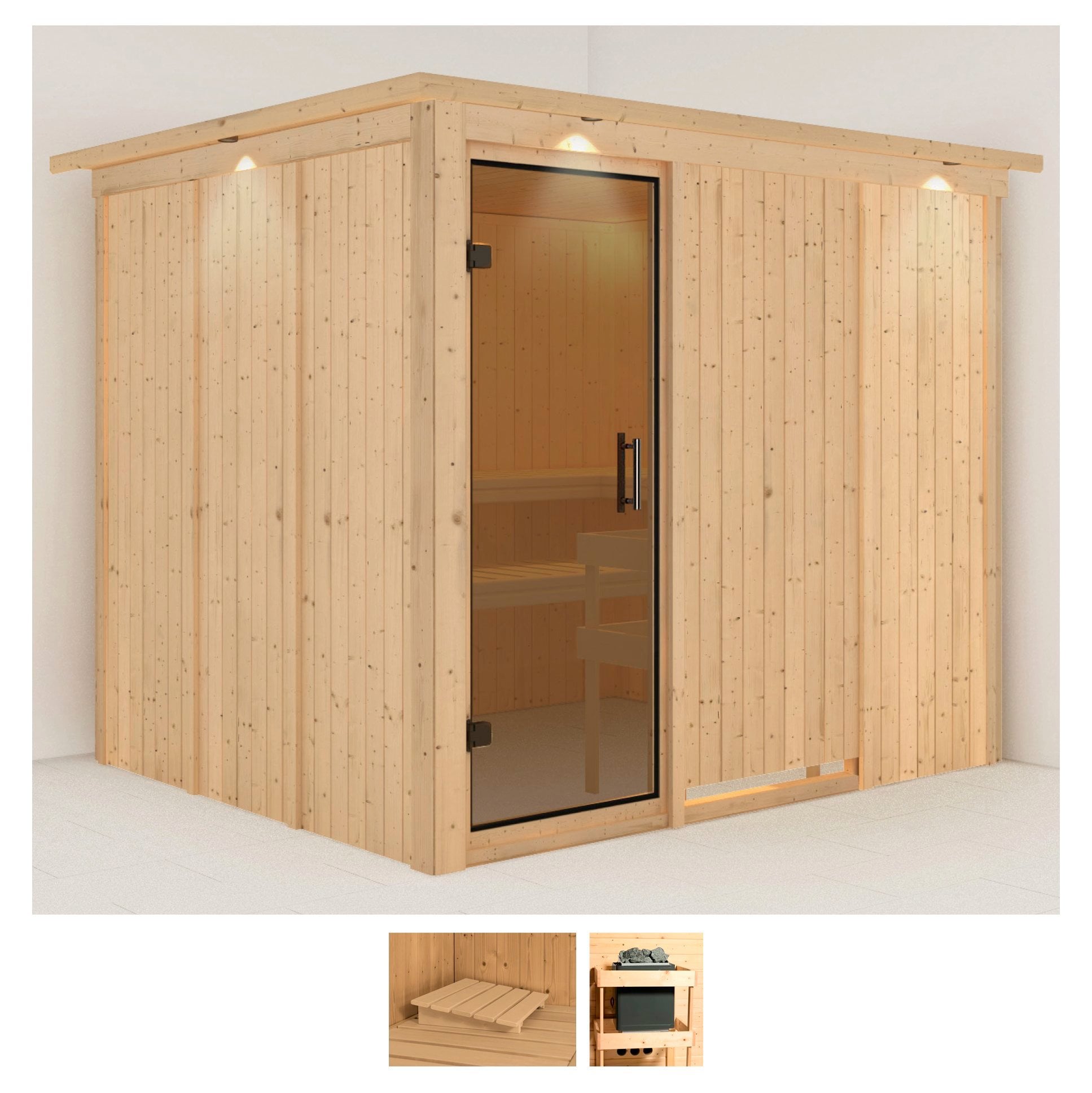Karibu Sauna "Gitte" Set, ohne Ofen