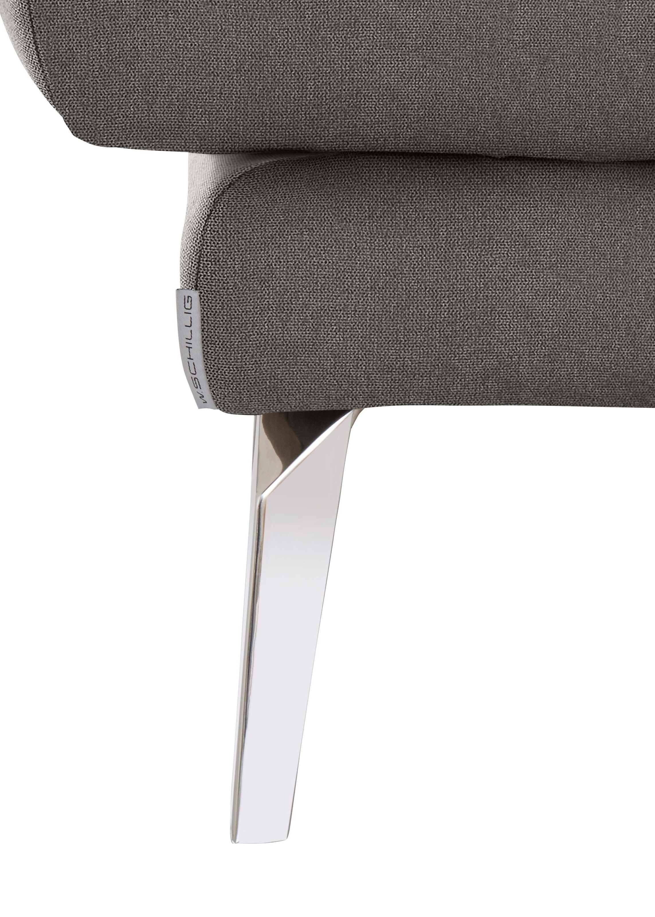 W.SCHILLIG Hocker »softy«, mit dekorativer Heftung im Sitz, Füße Chrom glänzend