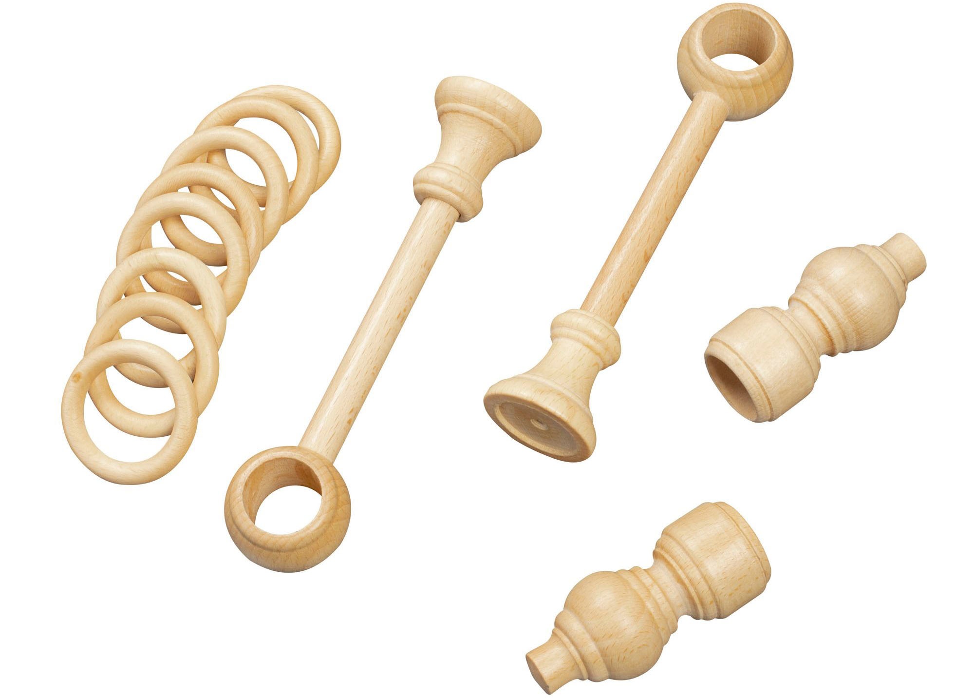 SN DECO GROUP Gardinenstange »Filigrano«, 1 läufig-läufig, Fixmaß, 28 mm, Holz, verschiedene Längen und Farben, Komplettset