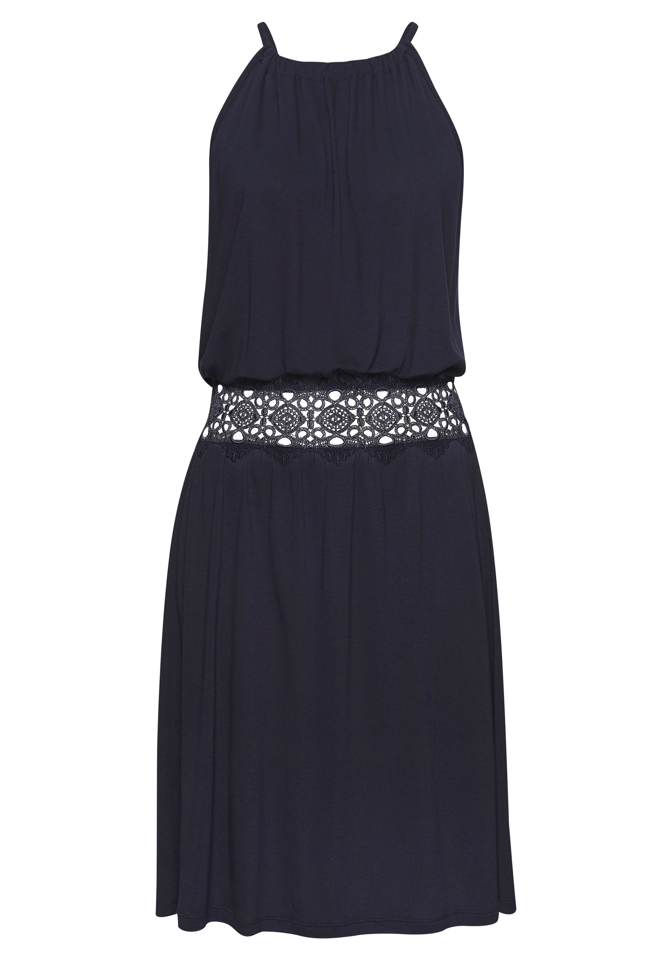 Vivance Sommerkleid, mit Häkeleinsatz in der Taille, elegantes Sommerkleid aus Jersey