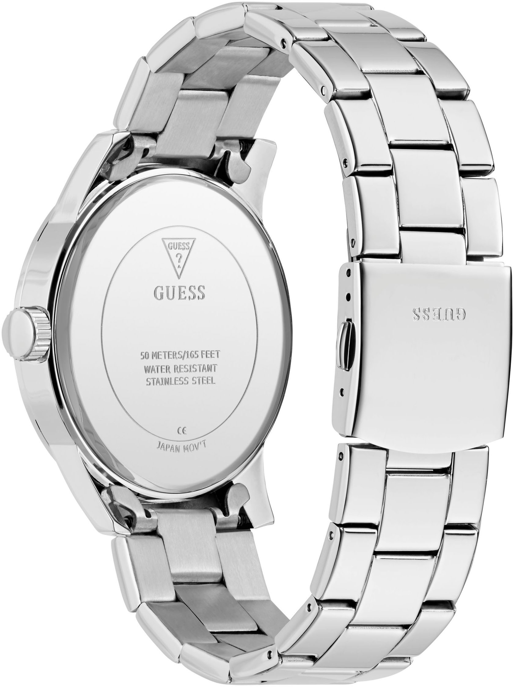 Guess Quarzuhr »COLLEGIATE G«, Armbanduhr, Herrenuhr, Edelstahlarmband