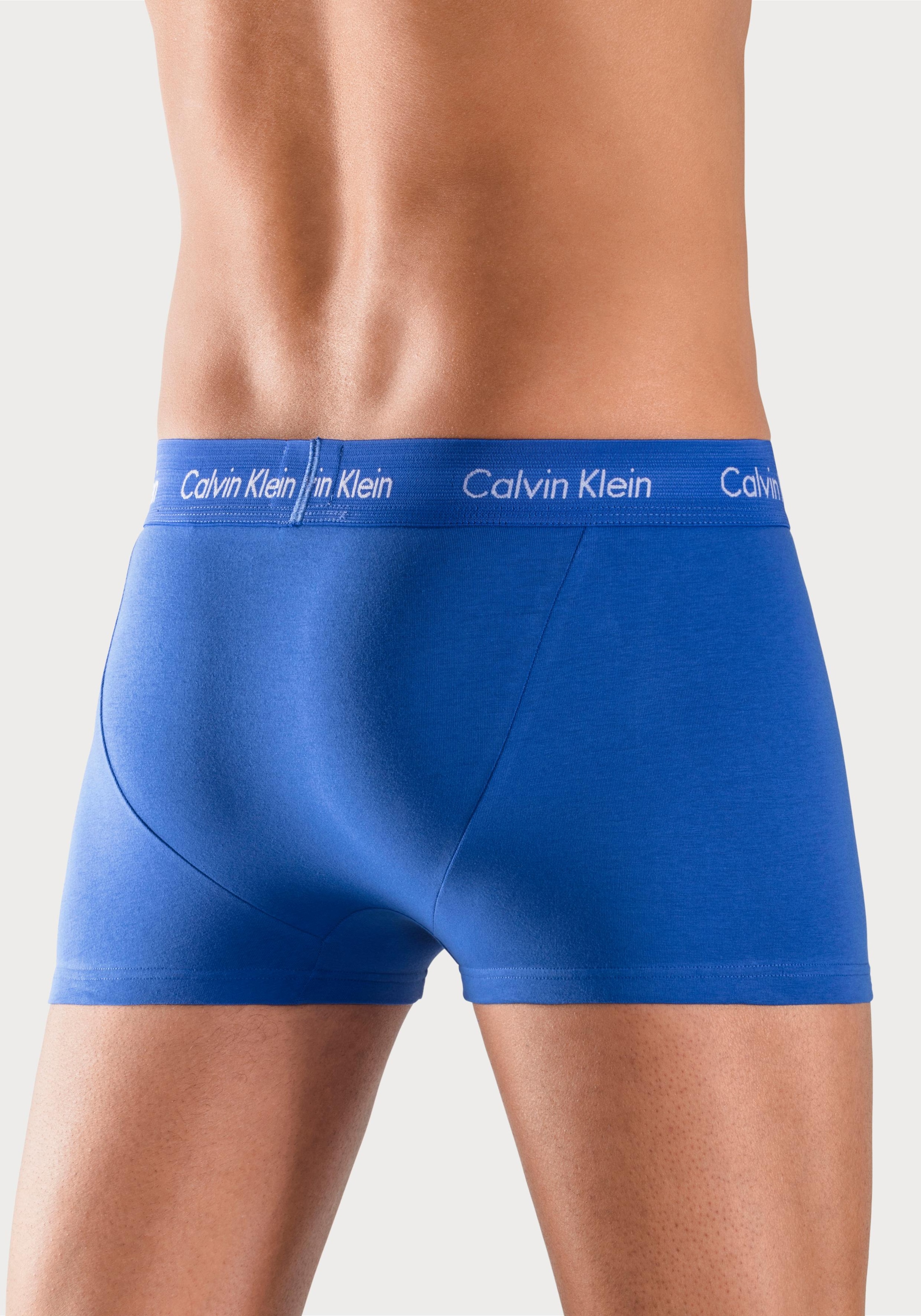 Calvin Klein Micro Stretch Low Rise Trunk 3-Pack Olive/Grey/Blue NB2569-928  at International Jock