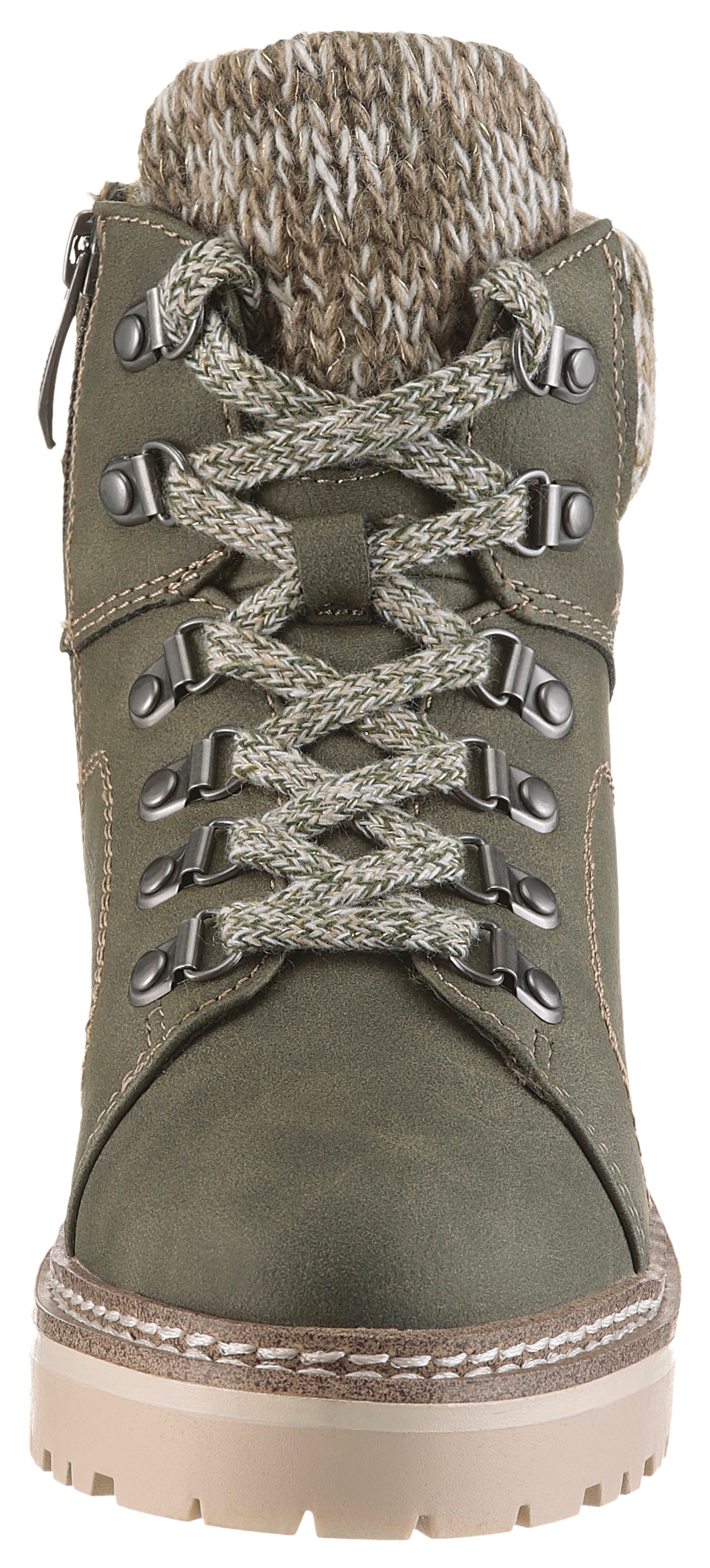 Tamaris Winterboots  , Blockasatz, Schnürboots, im Bergsteigerlook, vegane Verarbeitung