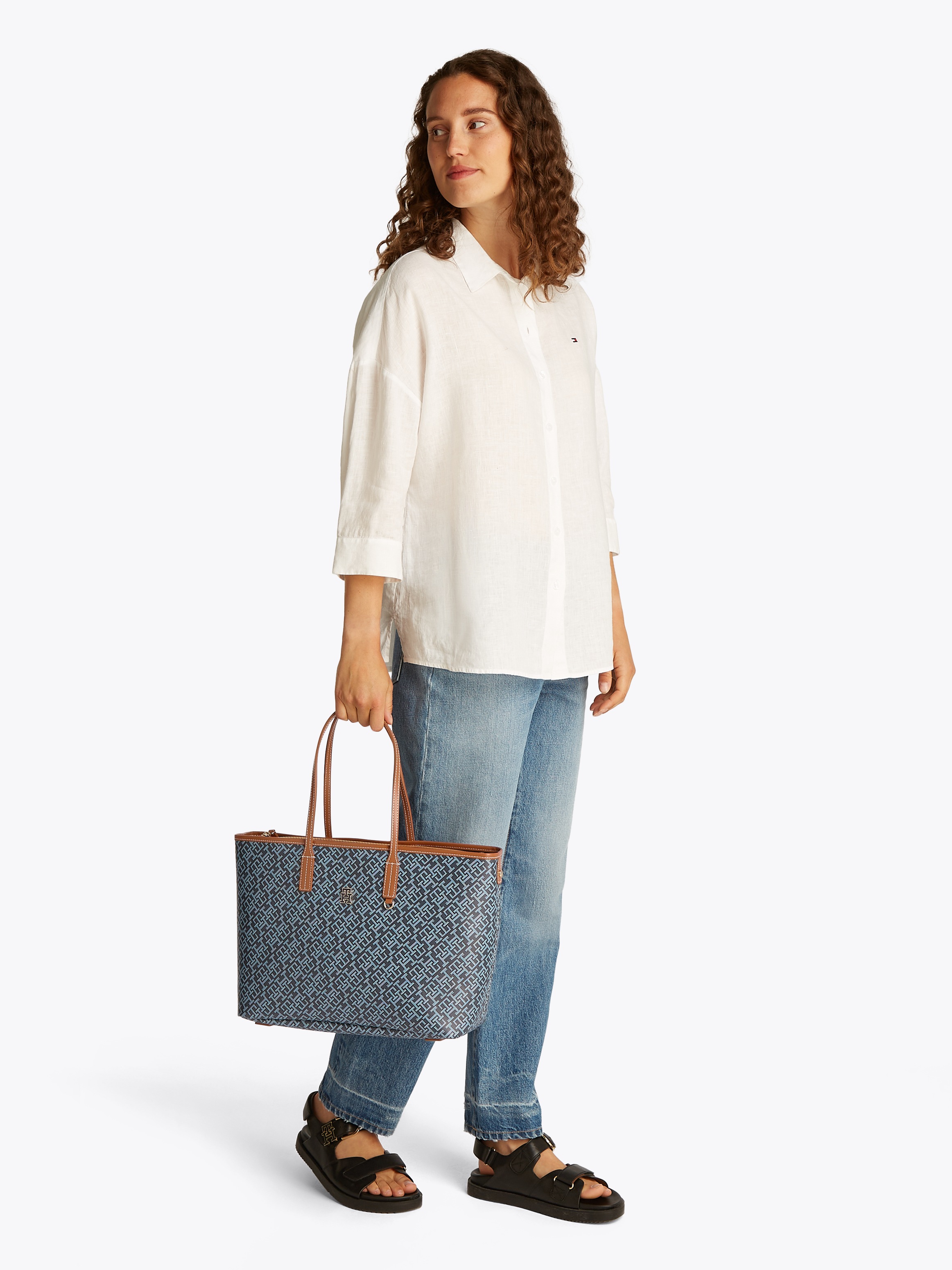Tommy Hilfiger Tragetasche "TH MONOPLAY TOTE LE", Damen Schultertasche, Hen günstig online kaufen