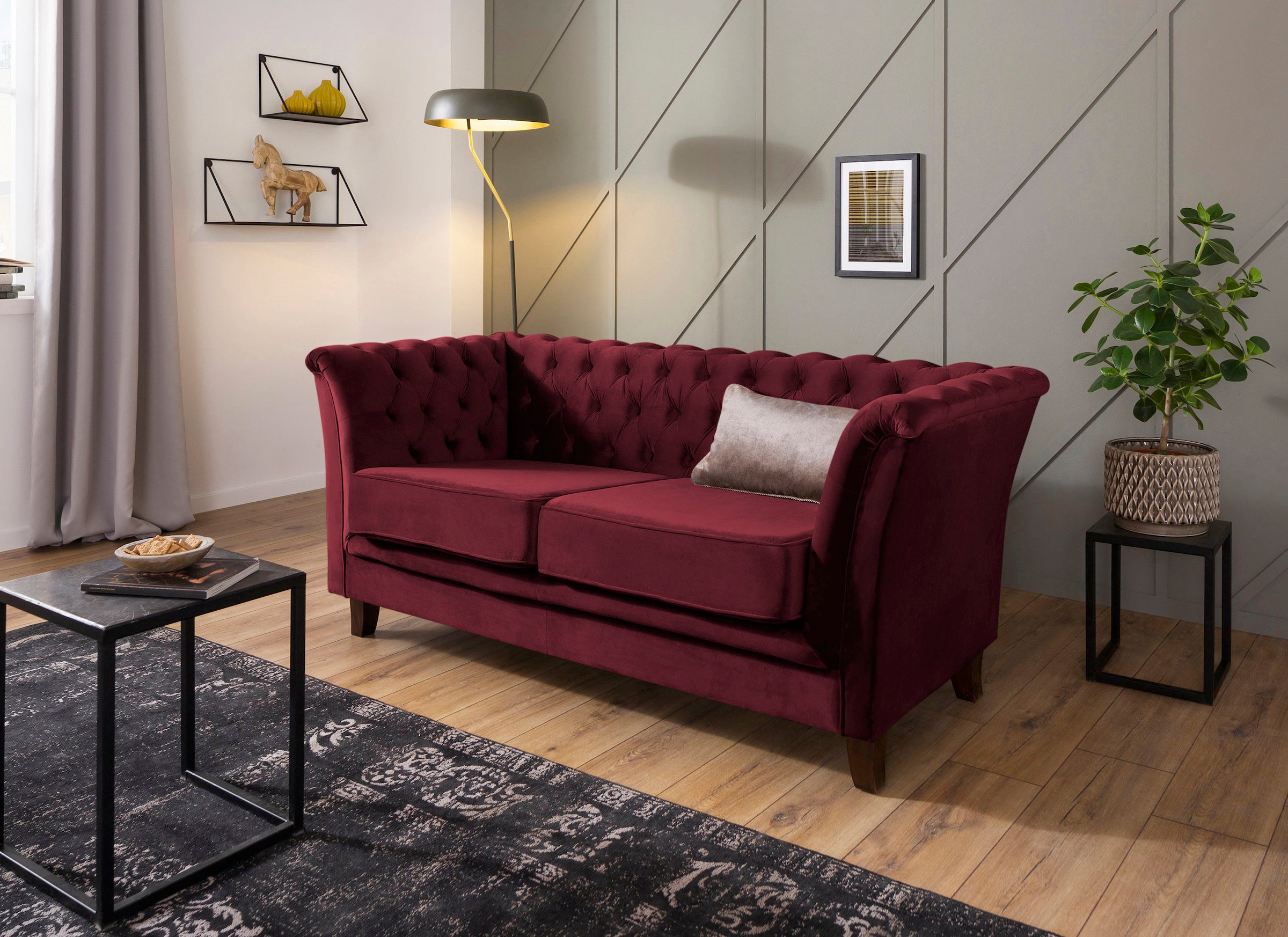 Home affaire Chesterfield-Sofa "Dover", aufwändige Knopfheftung in Chesterfield-Optik