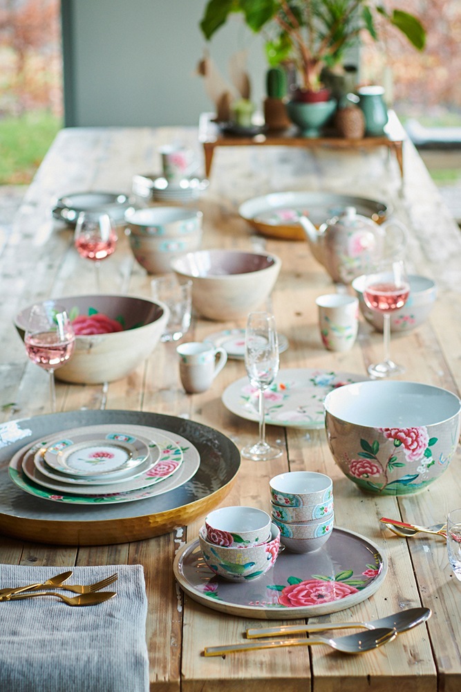PiP Studio Teller-Set »Kuchen-Teller Blushing Birds, Ø 17 cm«, (Set, 4 tlg.), Frühstücksteller im 4er Set