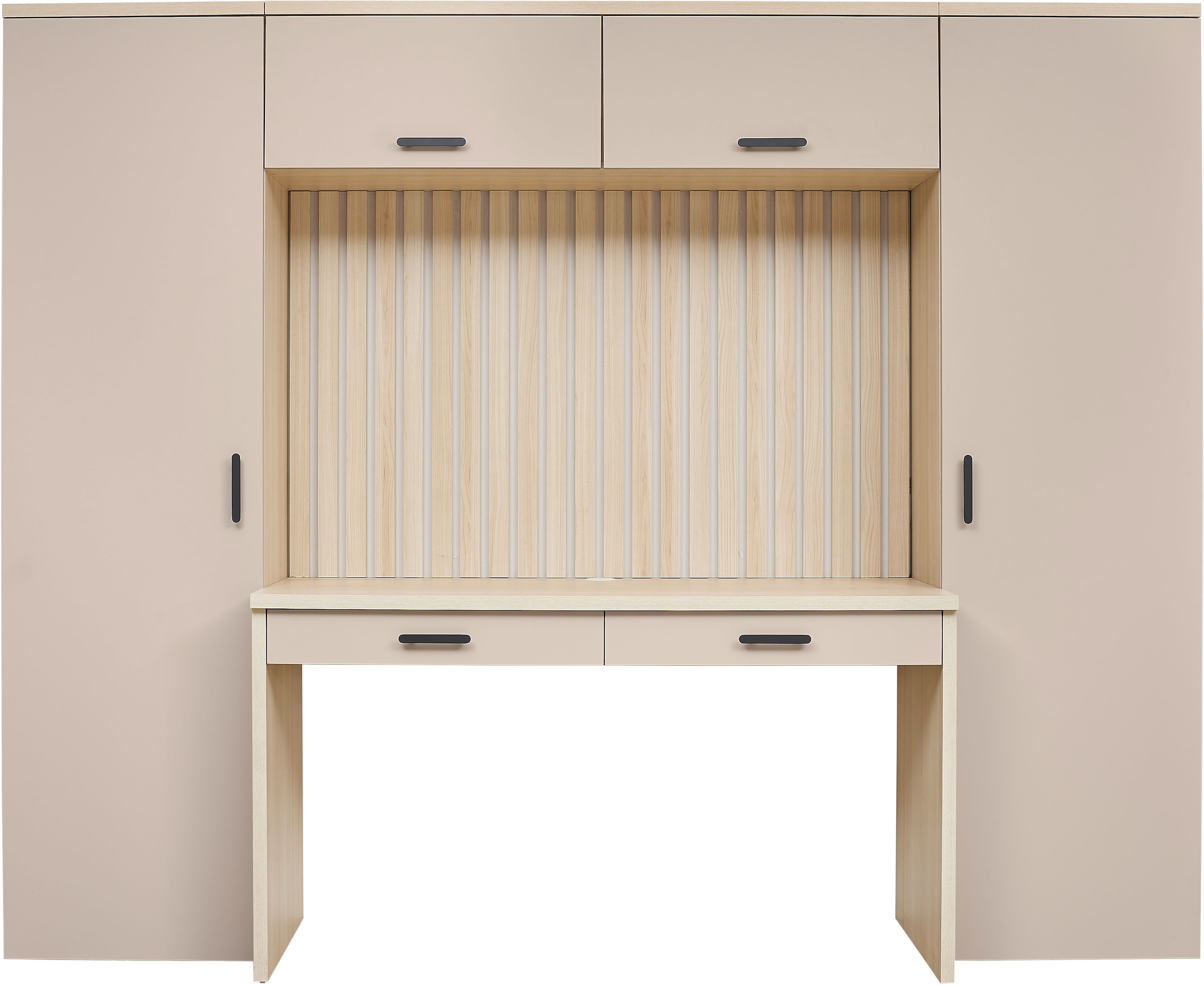 BEGA OFFICE Büromöbel-Set »Aragon Bürokombination B/H/T 250x200x60 cm« 4-tlg. Bürokombination, Melaminbeschichtung, Metallgriffe
