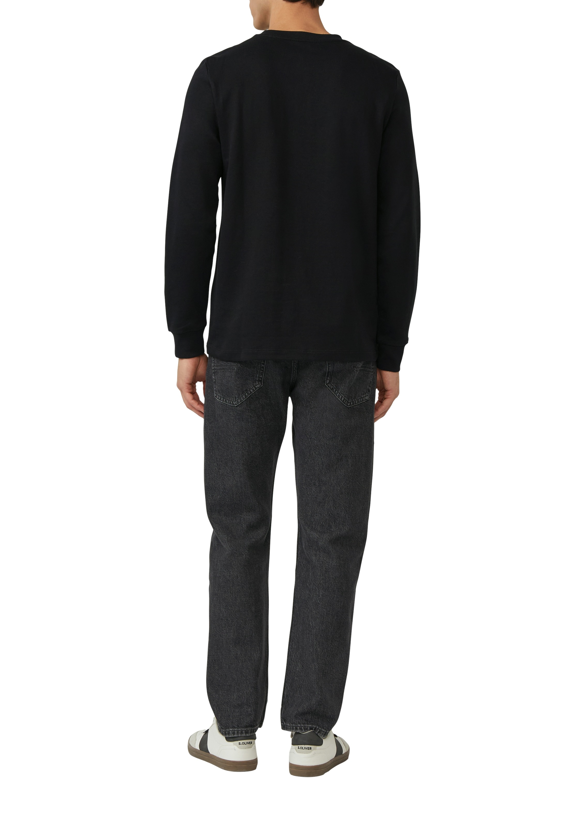 s.Oliver Langarmshirt mit Logo Stickerei