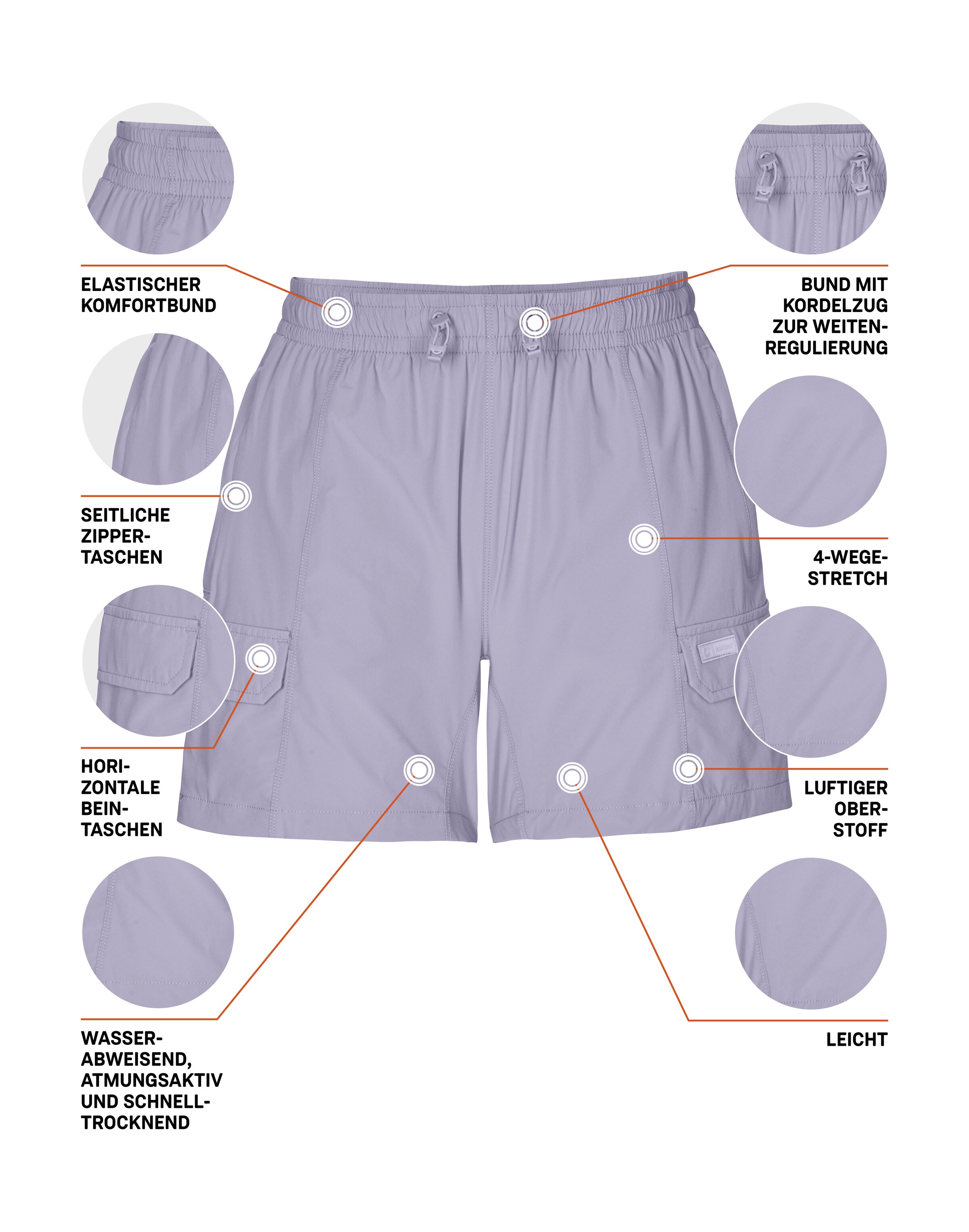 Killtec Shorts »KOS 181 WMN SHRTS«  Leichte, schnelltrocknende Shorts mit 4-Wege-Stretch und Taschen