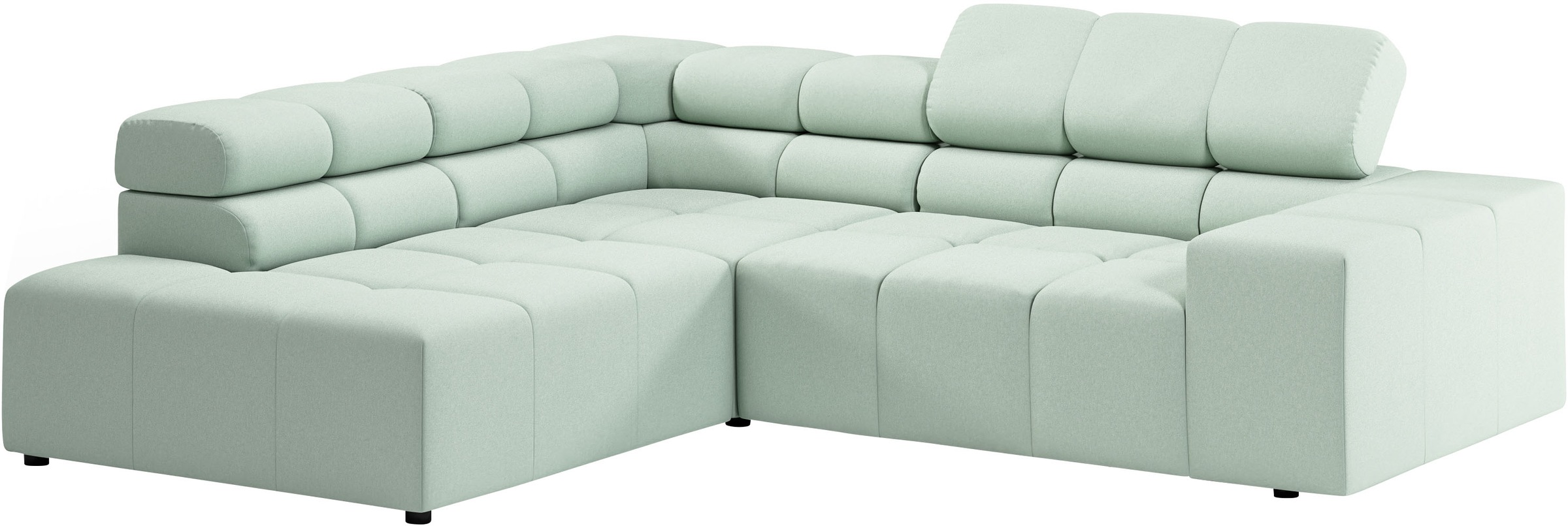 INOSIGN Ecksofa »Ancona, incl. Kopfteilverstellung + 3 Zierkissen, L-Form, bequem«, wahlweise motorische Sitztiefenverstellung, B/T(H: 249/215/70 cm
