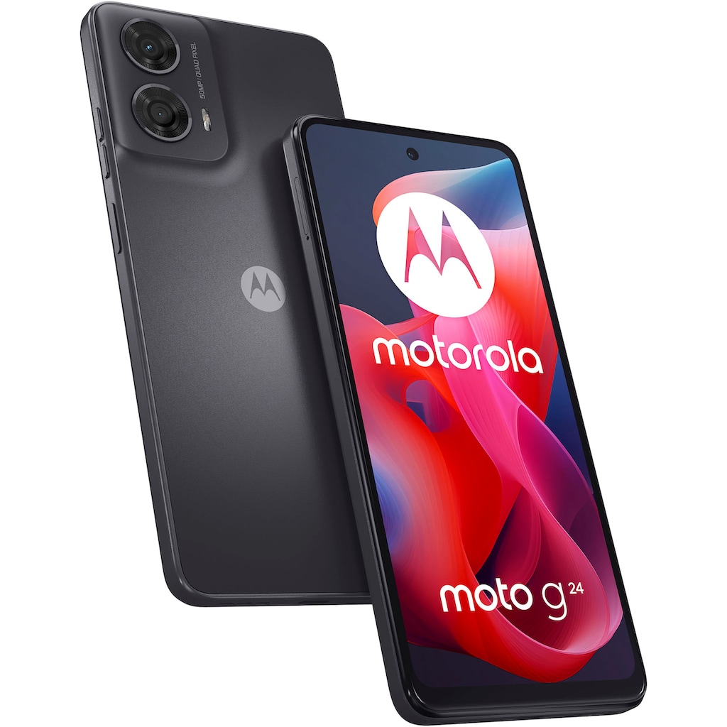 Motorola Smartphone »Moto G24«, Matte Charcoal, 16,66 cm/6,56 Zoll, 128 GB Speicherplatz, 50 MP Kamera