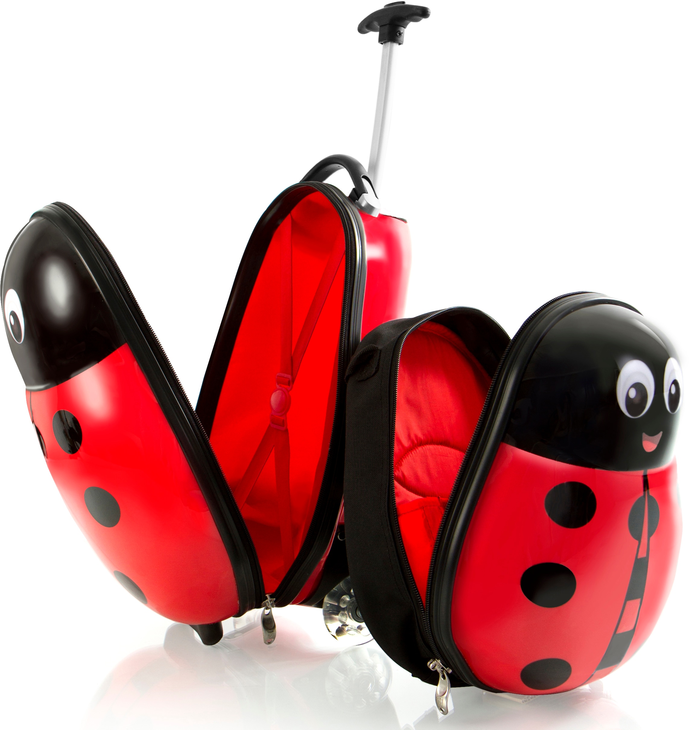 Heys Kinderkoffer »Travel Tots, Marienkäfer«, (Set, 2 St.), 2 Rollen, Heys x Joachim Llambi Kindertrolley Kinder Reisegepäck