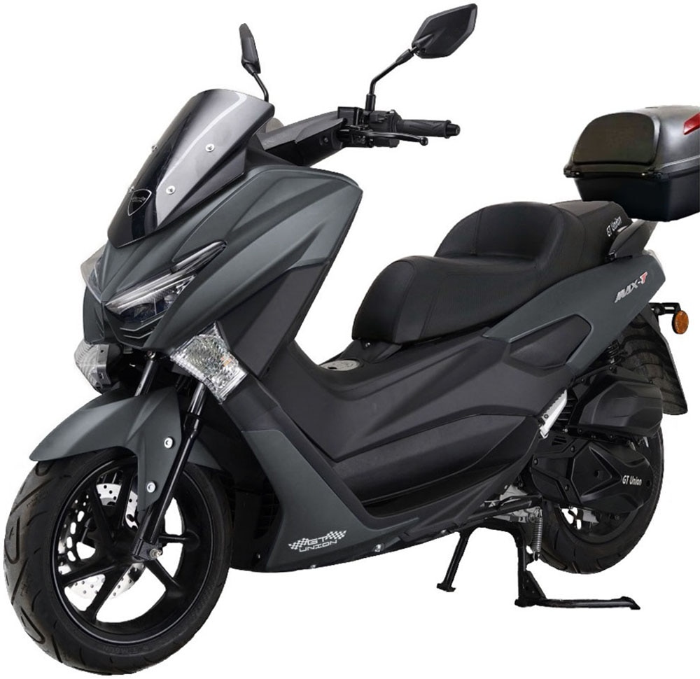 GT UNION Motorroller "MaxT 125", mit Topcase, 99 km/h, grau, Motorroller, Wassergekühlter Motor