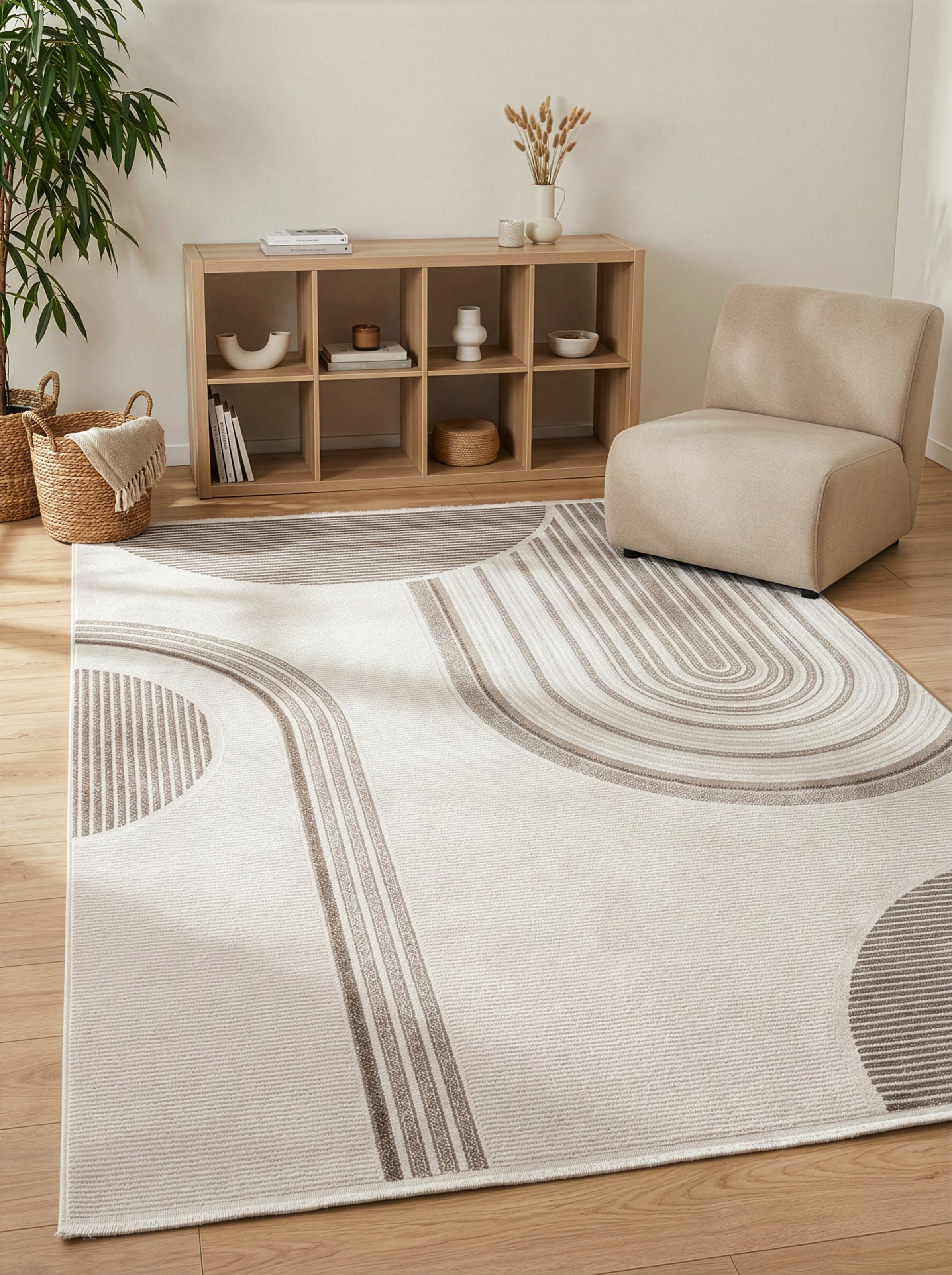 Calvin Klein home Teppich »Glow, mit Fransen, Designerteppich« rechteckig 8 mm Höhe Hoch-Tief, 3D Optik, skandinavischer Stil, Wohnzimmer, Schlafzimmer