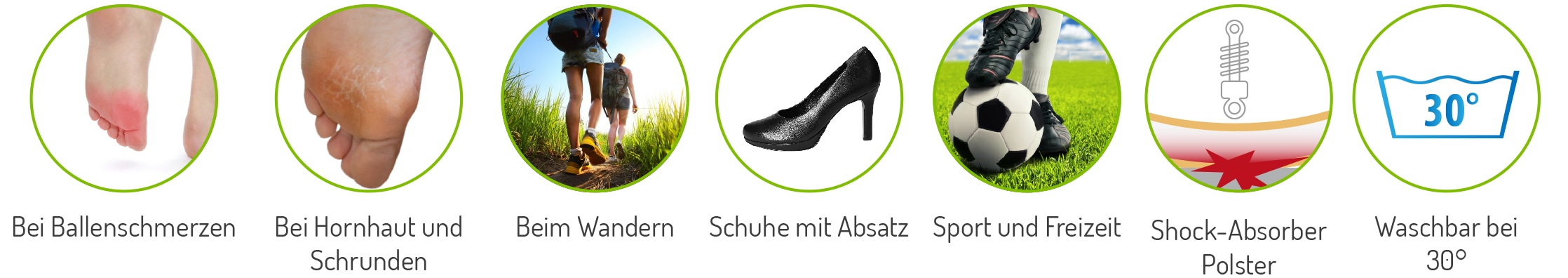 Fußgut Fussballenpolster »Vorfuß Ballenpolster Supersoft«, Optimale Druckverteilung, Vorfußpolster, schützt vor Reibung und Druck