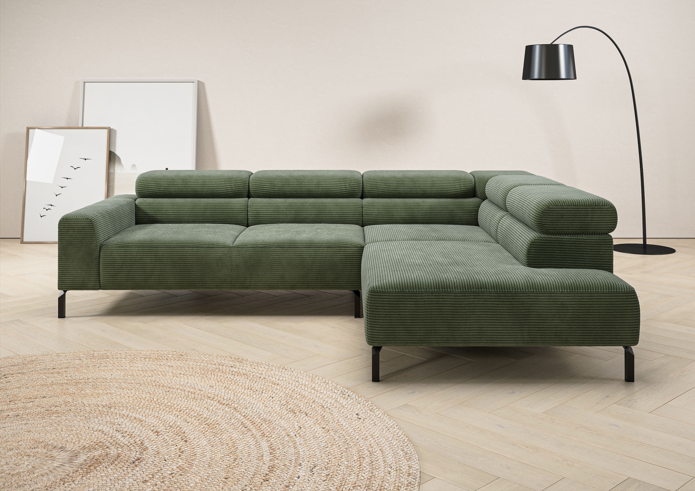 Places of Style Ecksofa "Antonelli, L-Form, inkl. Kopfteilverstellung, Brei günstig online kaufen