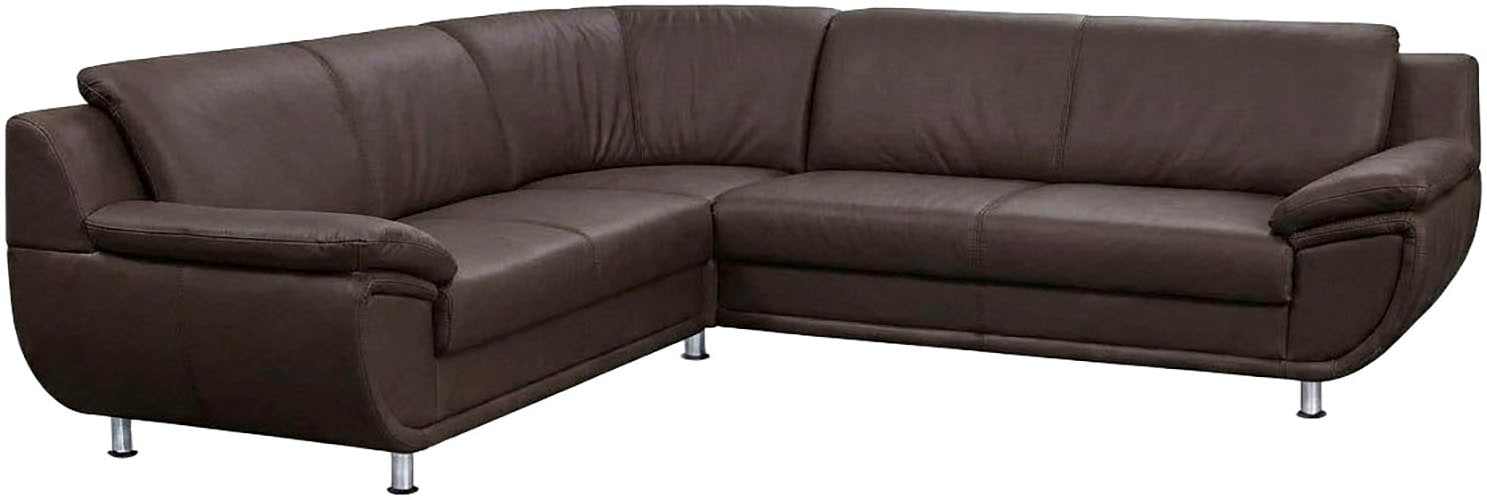 TRENDMANUFAKTUR Ecksofa "Rondo wahlweise mit Schlaffunktion, bequeme Armlehnen" L-Form, wahlw.mit Federkern, Füße chromfarben, Unser Dauertiefpreis