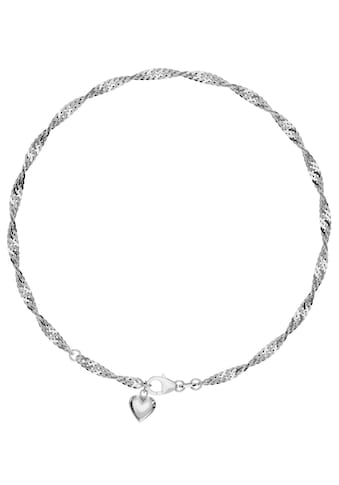 Fußkette mit Anhänger »Schmuck Geschenk Silber 925 Körperschmuck Herz+LIEBE...