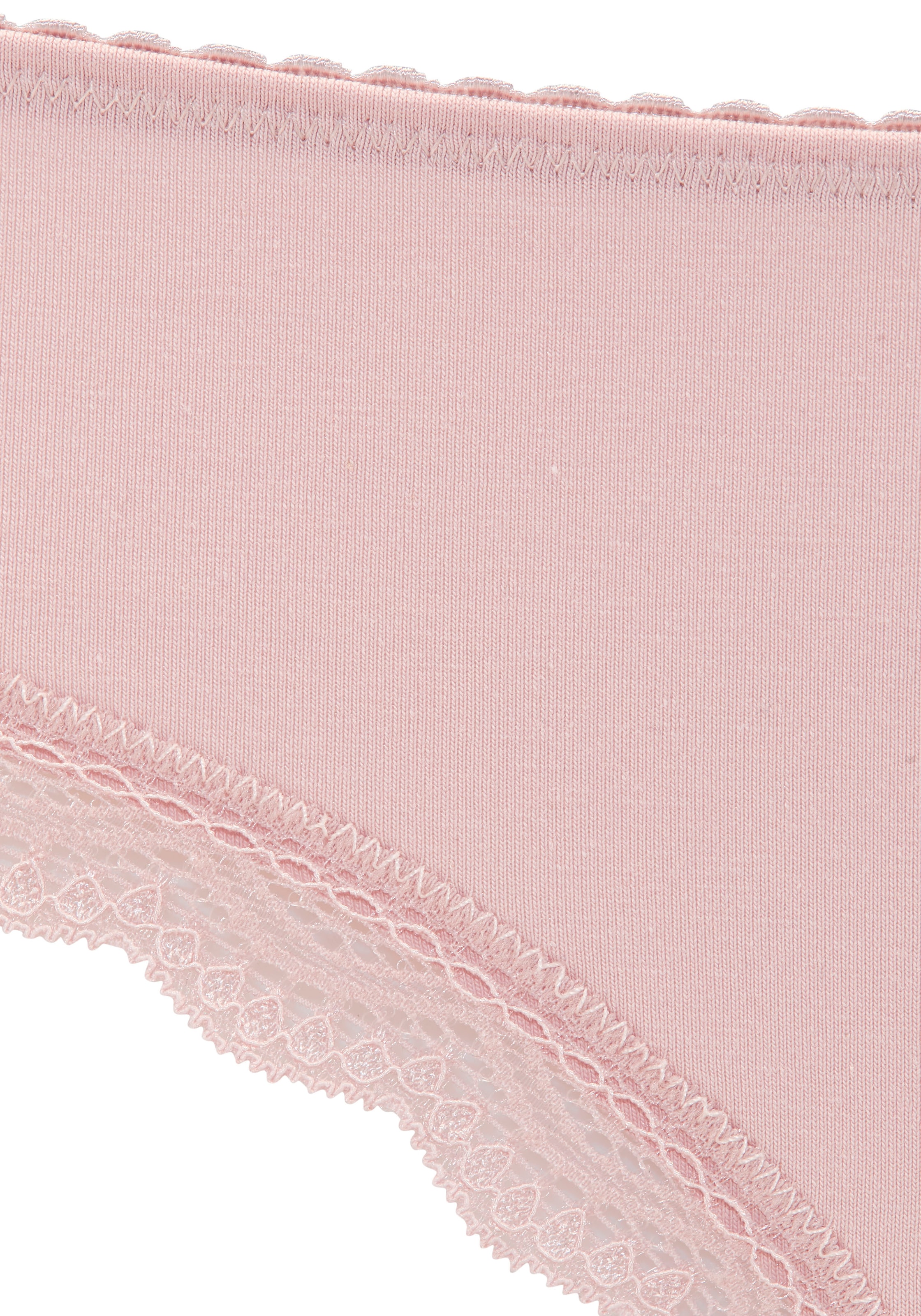 LASCANA Brasilslip 5er-Pack,  aus elastischer Baumwolle mit zarter Spitze, mit Aufbewahrungsbox